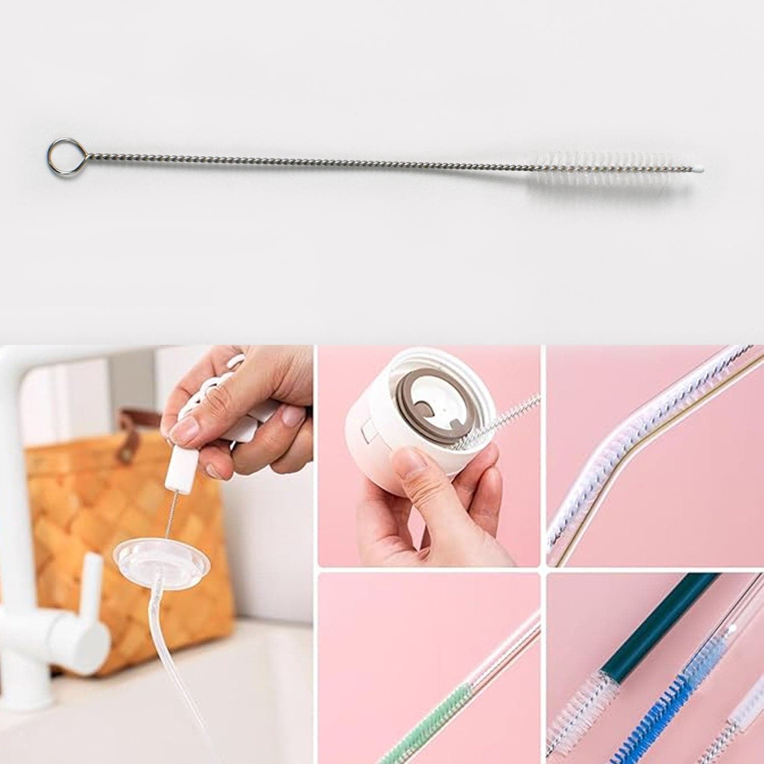 Stainless Steel Straw Cleaning Brush Drinking Pipe (20 Cm / 1 Pc) thumbnail 6