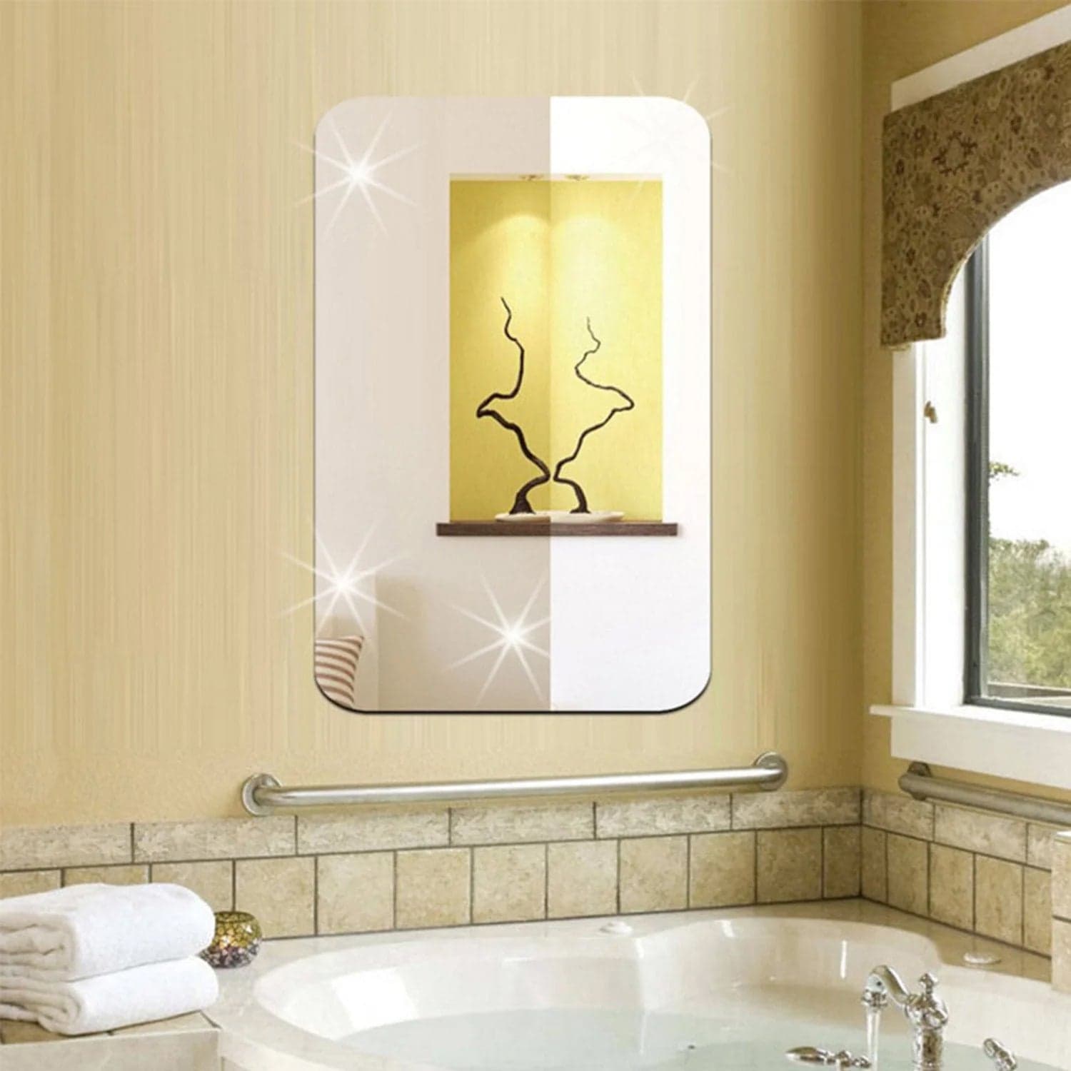 Plastic Square 3D Mirror Wall Stickers (1 Pc / 30x30 Cm) thumbnail 4