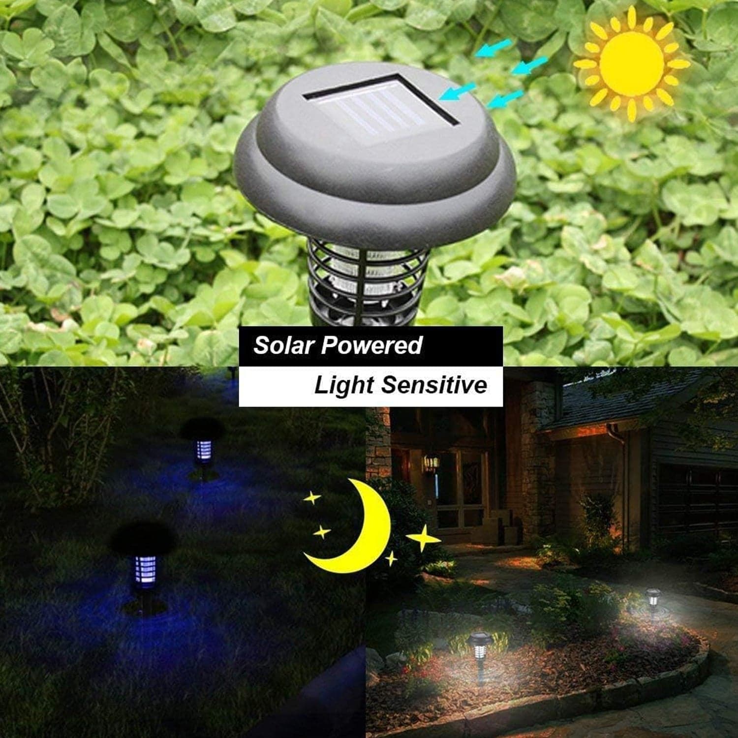 Medium Garden Solar Powered LED Mosquito Trap / Bug Zapper (1 Pc) thumbnail 6
