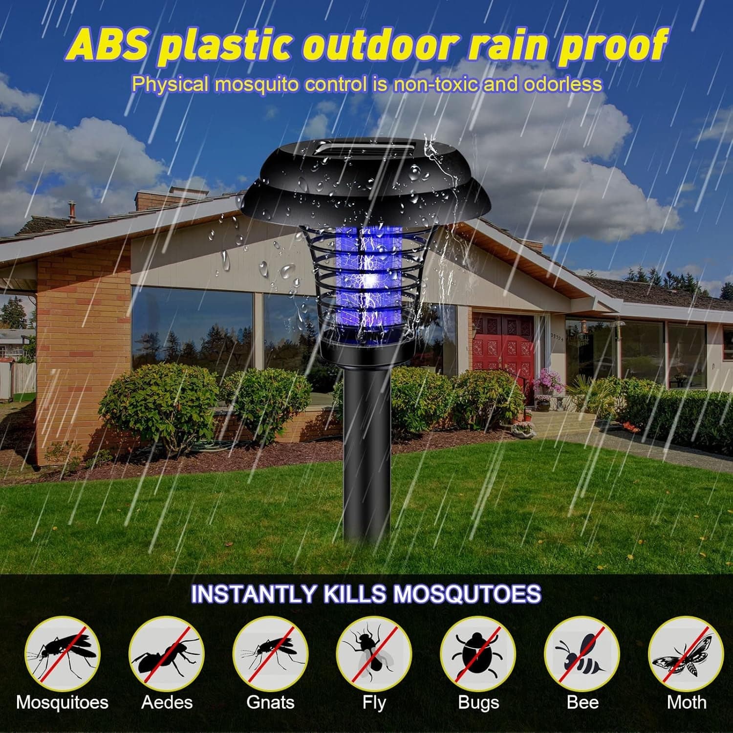 Medium Garden Solar Powered LED Mosquito Trap / Bug Zapper (1 Pc) thumbnail 8