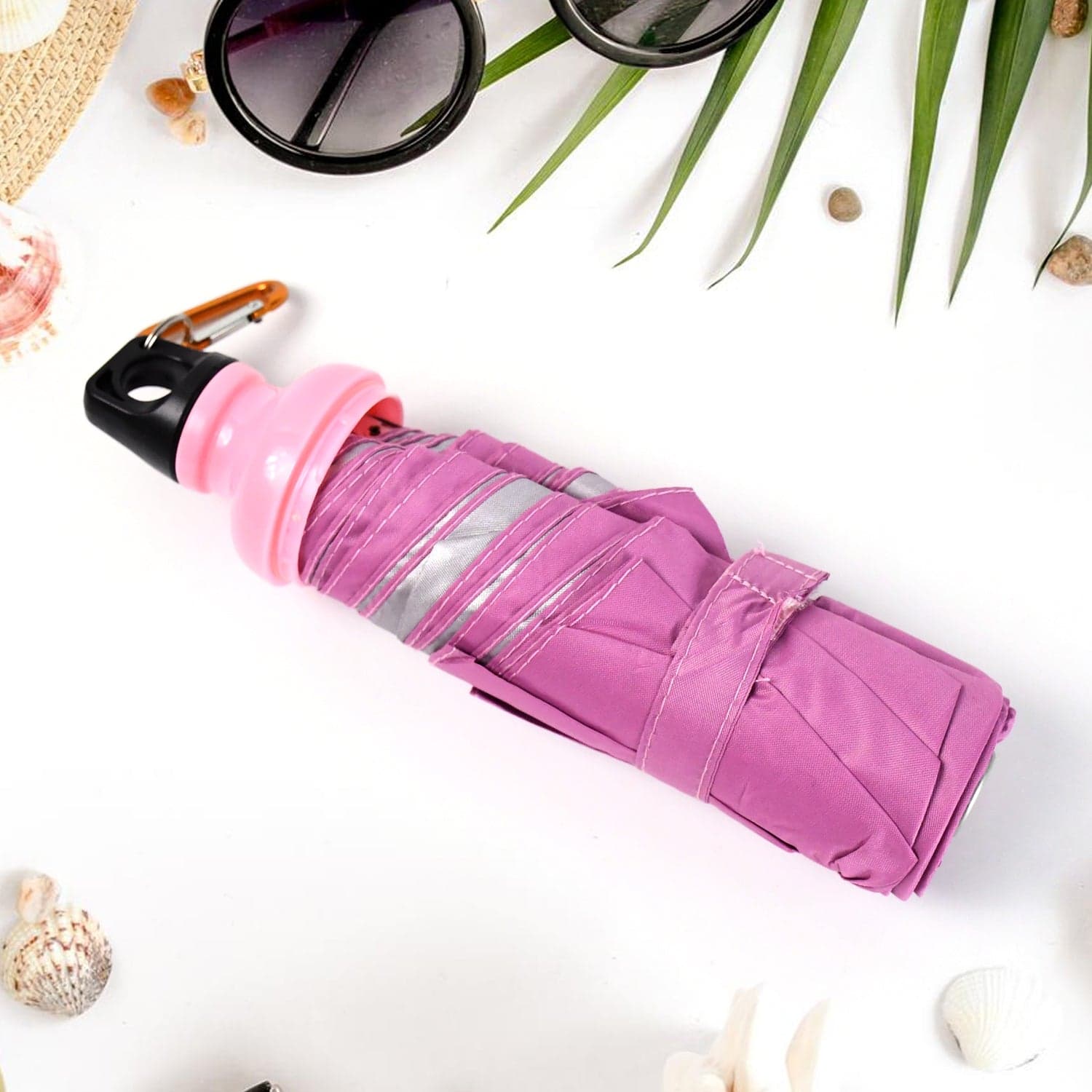 4 Fold Foldable Bottle Summer Umbrella for On-the-Go (1 Pc / Mix Color) thumbnail 3