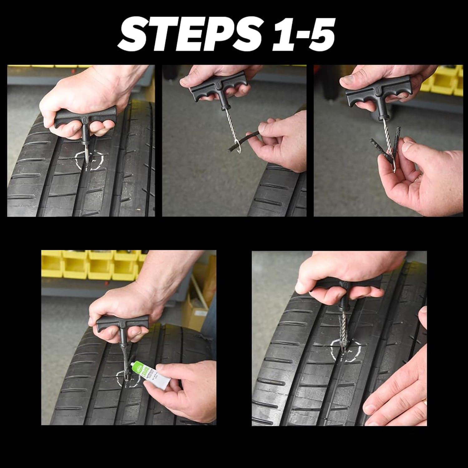 Tyre Repair Brown Emergency Puncture Seal Strips (5 Pcs Set) thumbnail 4