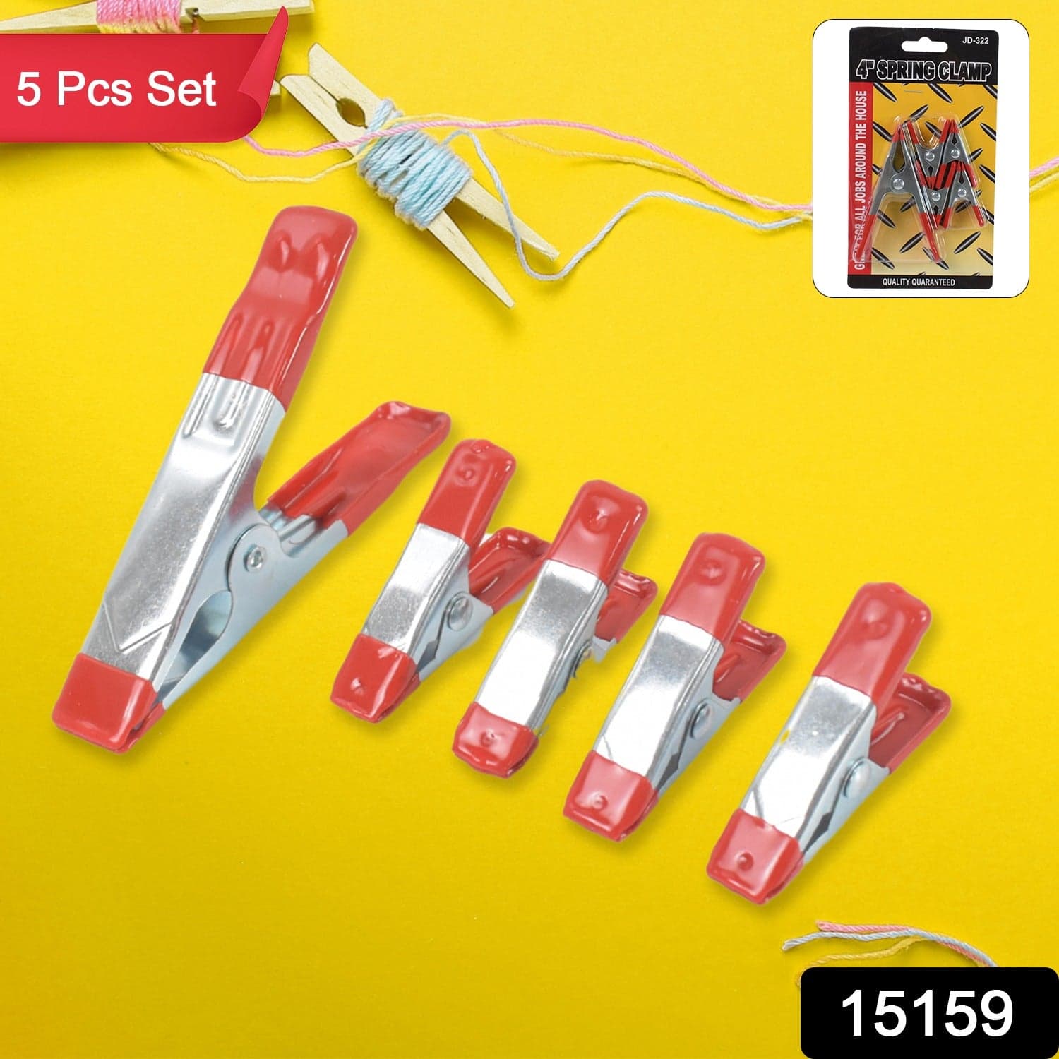 Metal Spring Clamps, Heavy Duty Spring Metal Clips Clamp (5 Pcs Set) thumbnail 2