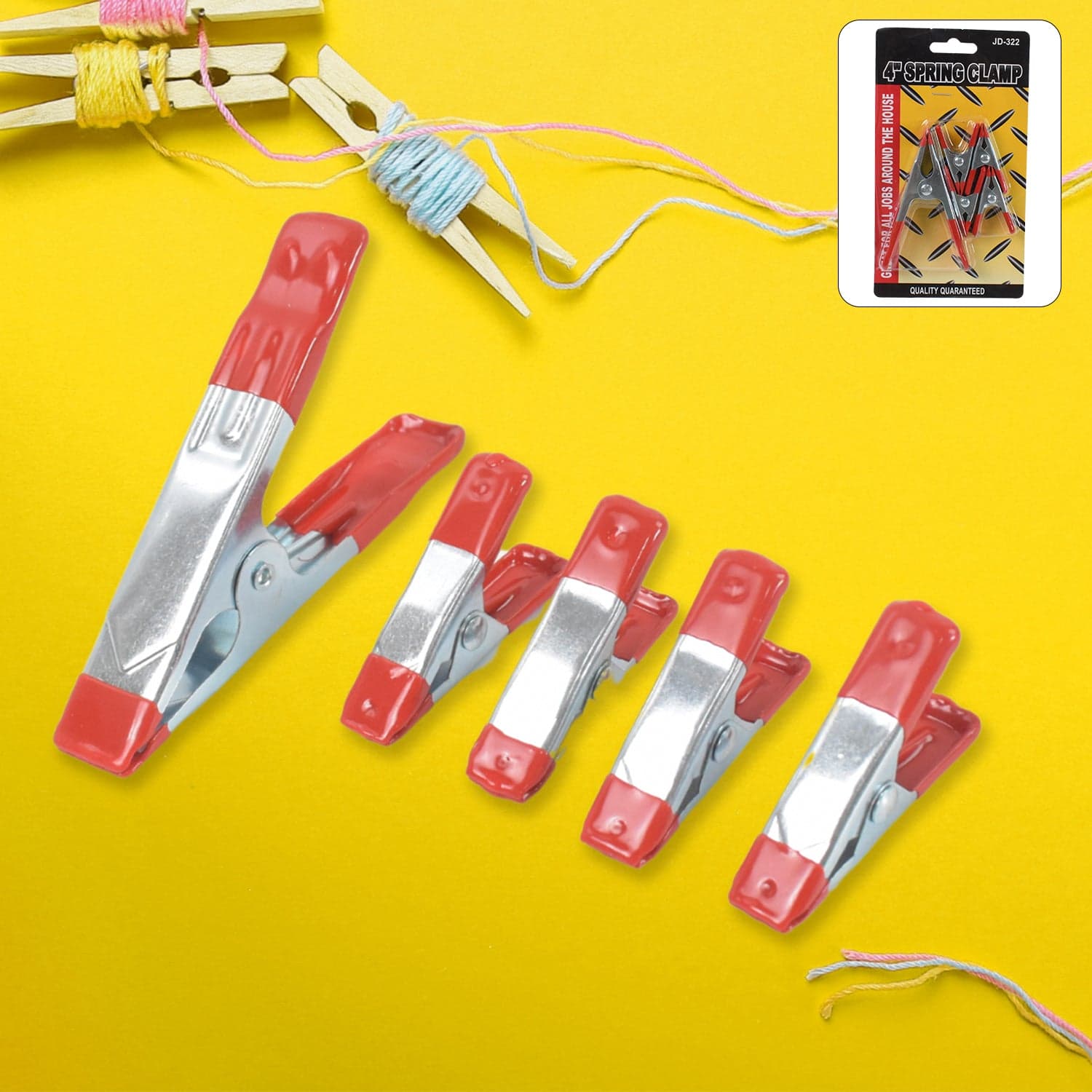 Metal Spring Clamps, Heavy Duty Spring Metal Clips Clamp (5 Pcs Set) thumbnail 6