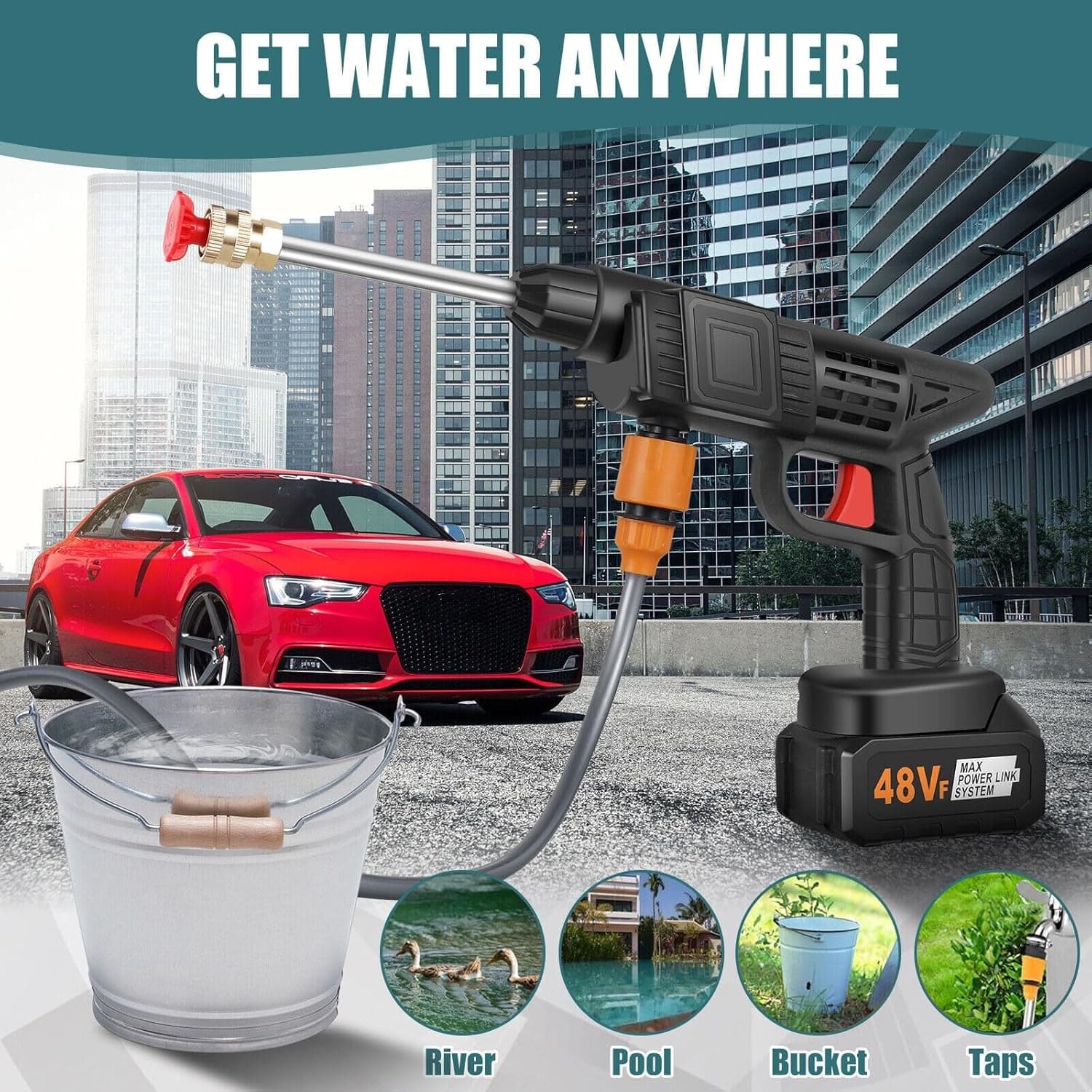 48V Double Battery Car & Washer Gun With 12.6v Charger thumbnail 7
