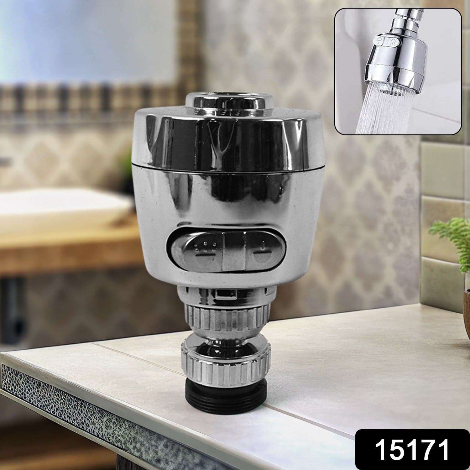 Plastic 360 Degree Rotating Water-Saving Faucet Sprayer Head (1 Pc) thumbnail 2
