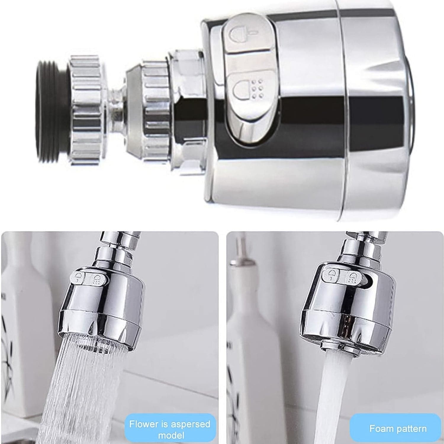 Plastic 360 Degree Rotating Water-Saving Faucet Sprayer Head (1 Pc) thumbnail 3
