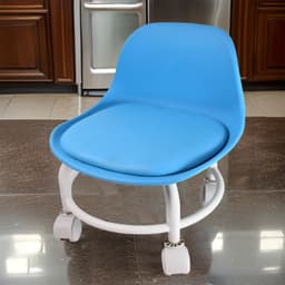 Plastic Low Round Rolling Stool with Wheels Pedicure Stool (1 pc / Mix Color)