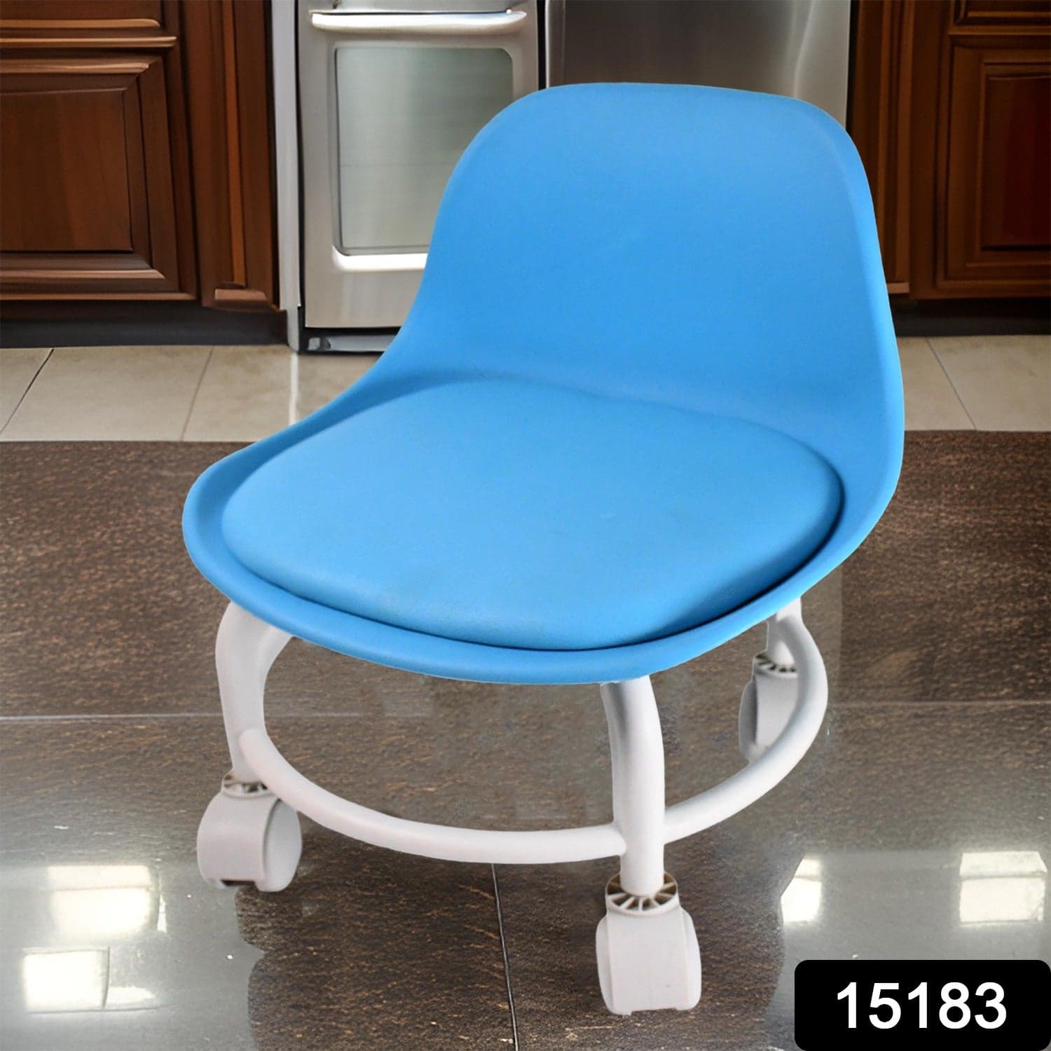Plastic Low Round Rolling Stool with Wheels Pedicure Stool (1 pc / Mix Color) thumbnail 2
