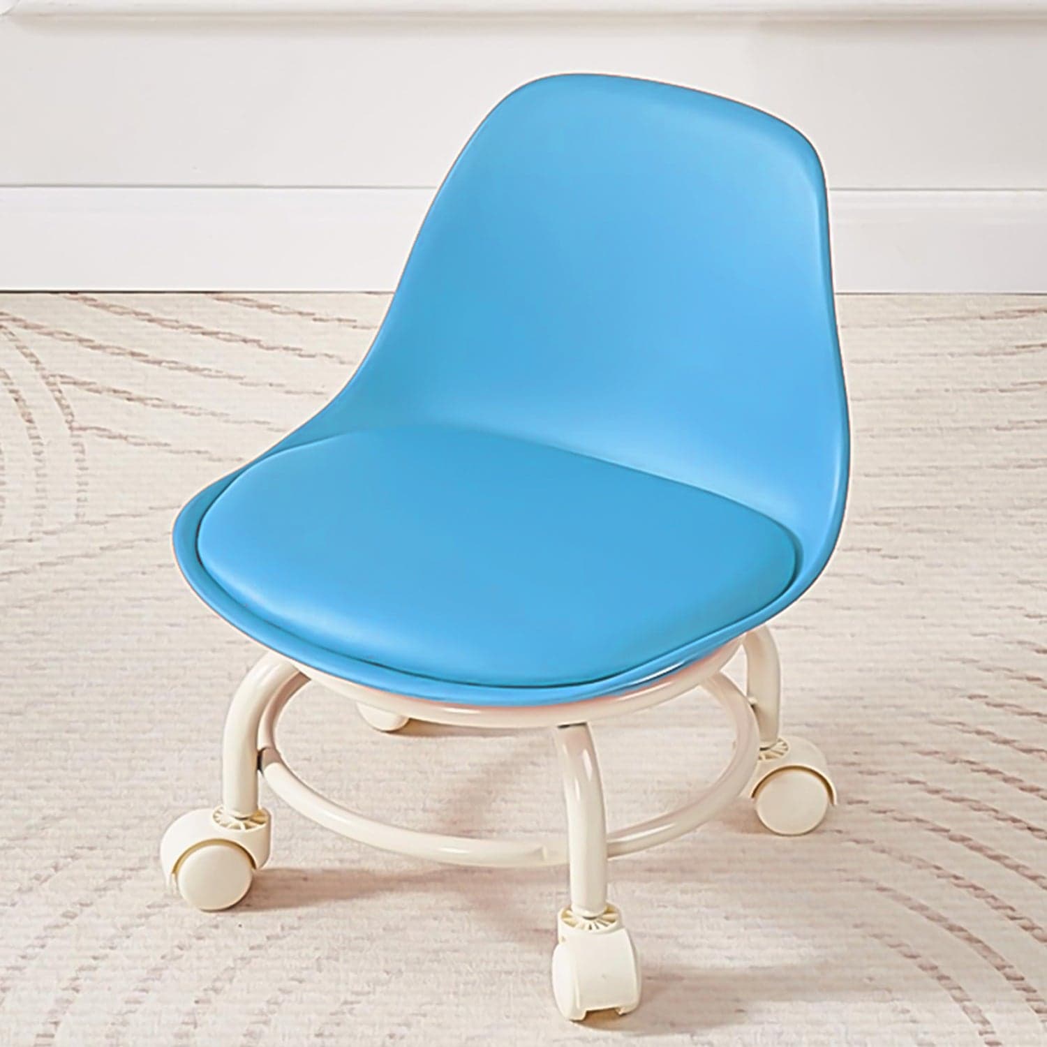 Plastic Low Round Rolling Stool with Wheels Pedicure Stool (1 pc / Mix Color) thumbnail 3