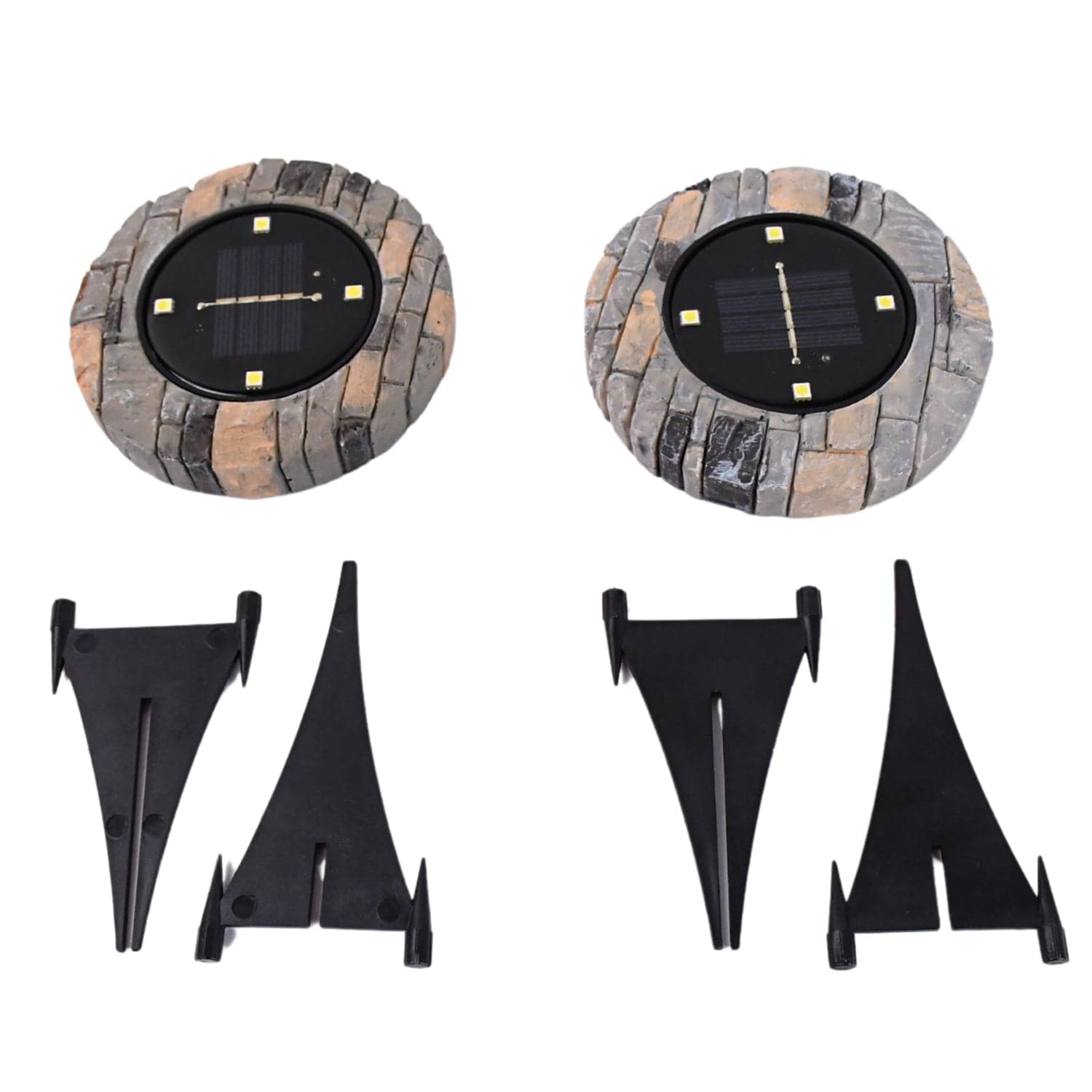Disk Lights Slate of Heavy Duty Outdoor Solar Pathway Lights of 4 LED (2 Pc) thumbnail 6