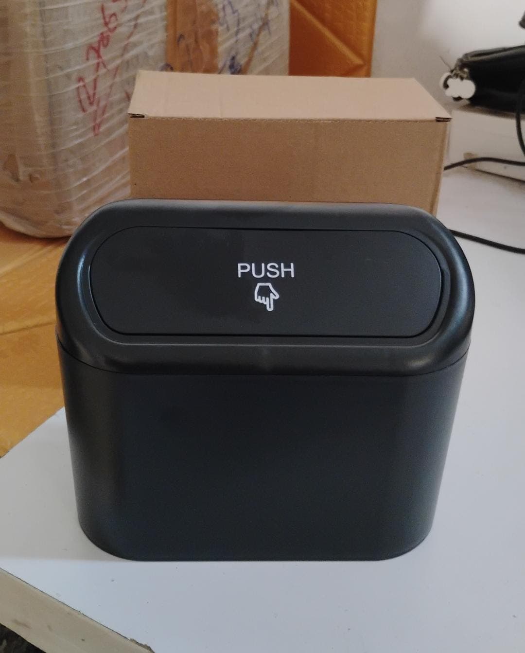 Plastic Mini Car Trash Can / Bin with Lid (1 Pc / With Brown Box) thumbnail 11