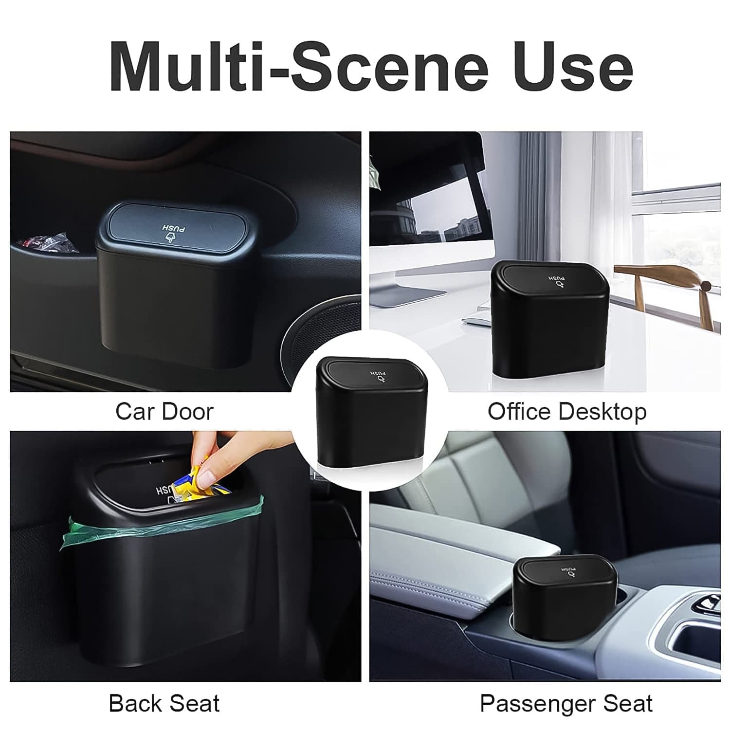 Plastic Mini Car Trash Can / Bin with Lid (1 Pc / With Brown Box) thumbnail 6