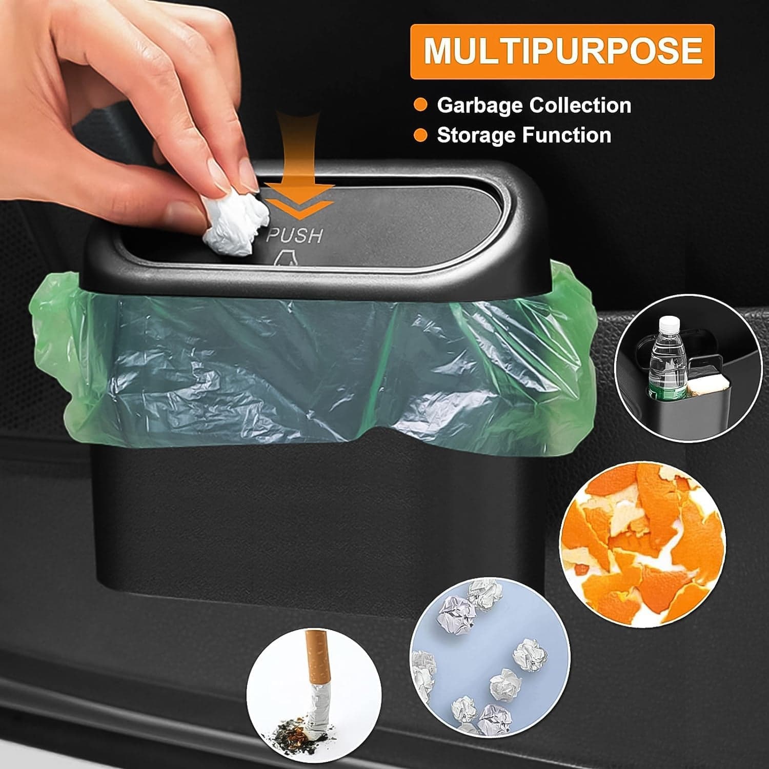 Plastic Mini Car Trash Can / Bin with Lid (1 Pc / With Brown Box) thumbnail 8