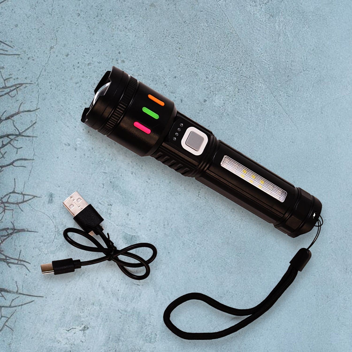 Led Torch High Lumens Fast Charging Flashlight / Torch with Far & Near Zoom (1 Pc) thumbnail 3