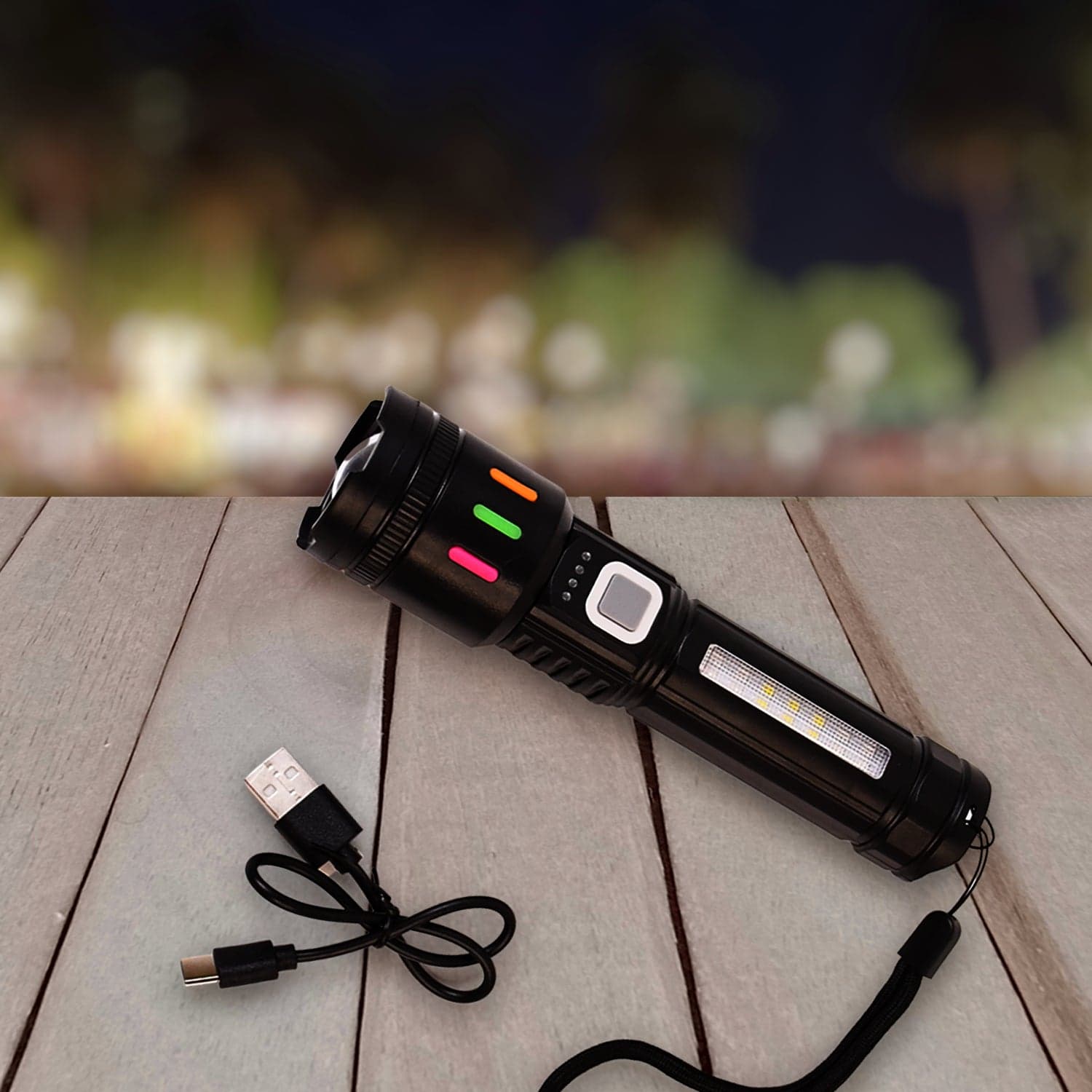 Led Torch High Lumens Fast Charging Flashlight / Torch with Far & Near Zoom (1 Pc) thumbnail 4