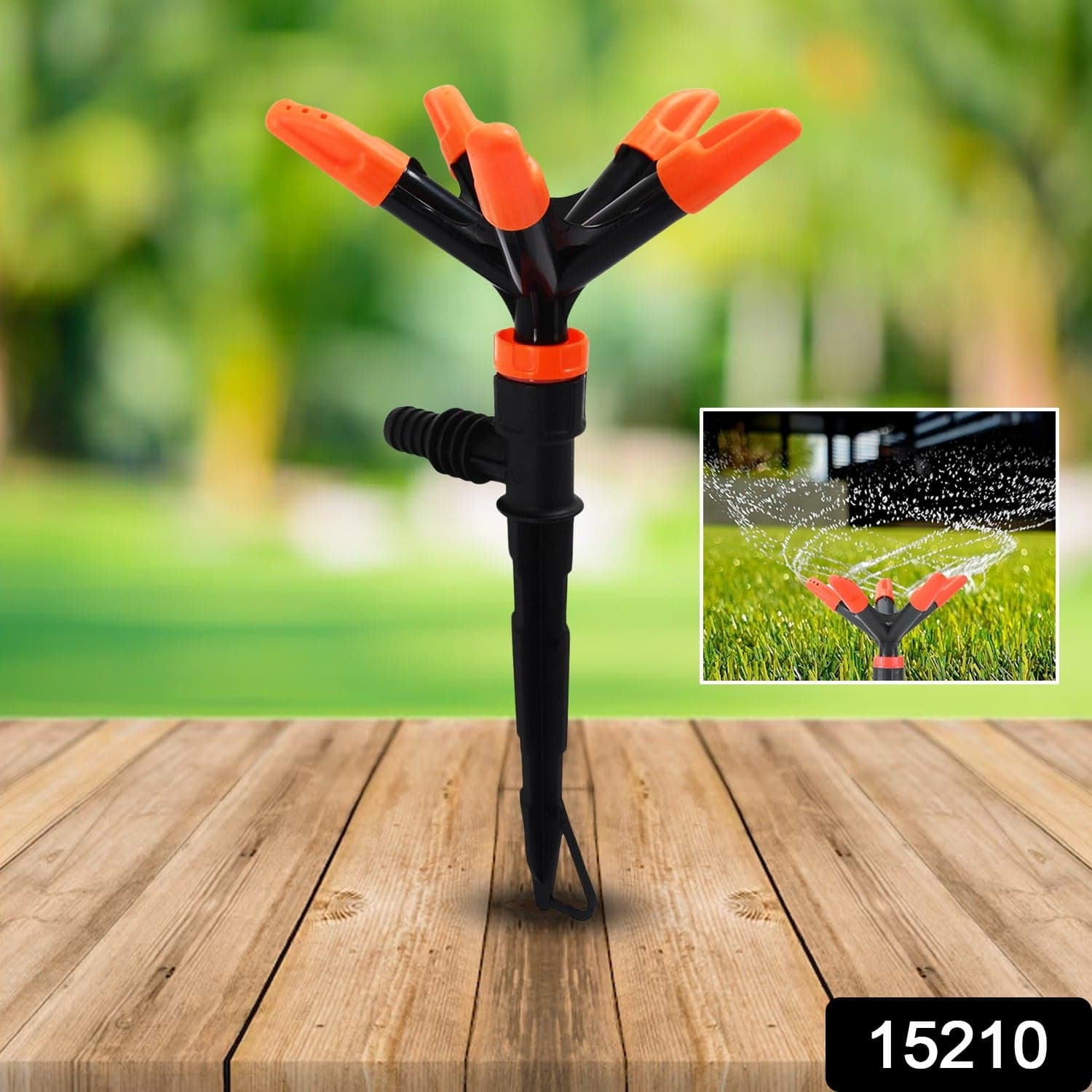 Automatic Garden Sprinkler 360 Degree Rotating Adjustable 5 Arm (1 Pc) thumbnail 2