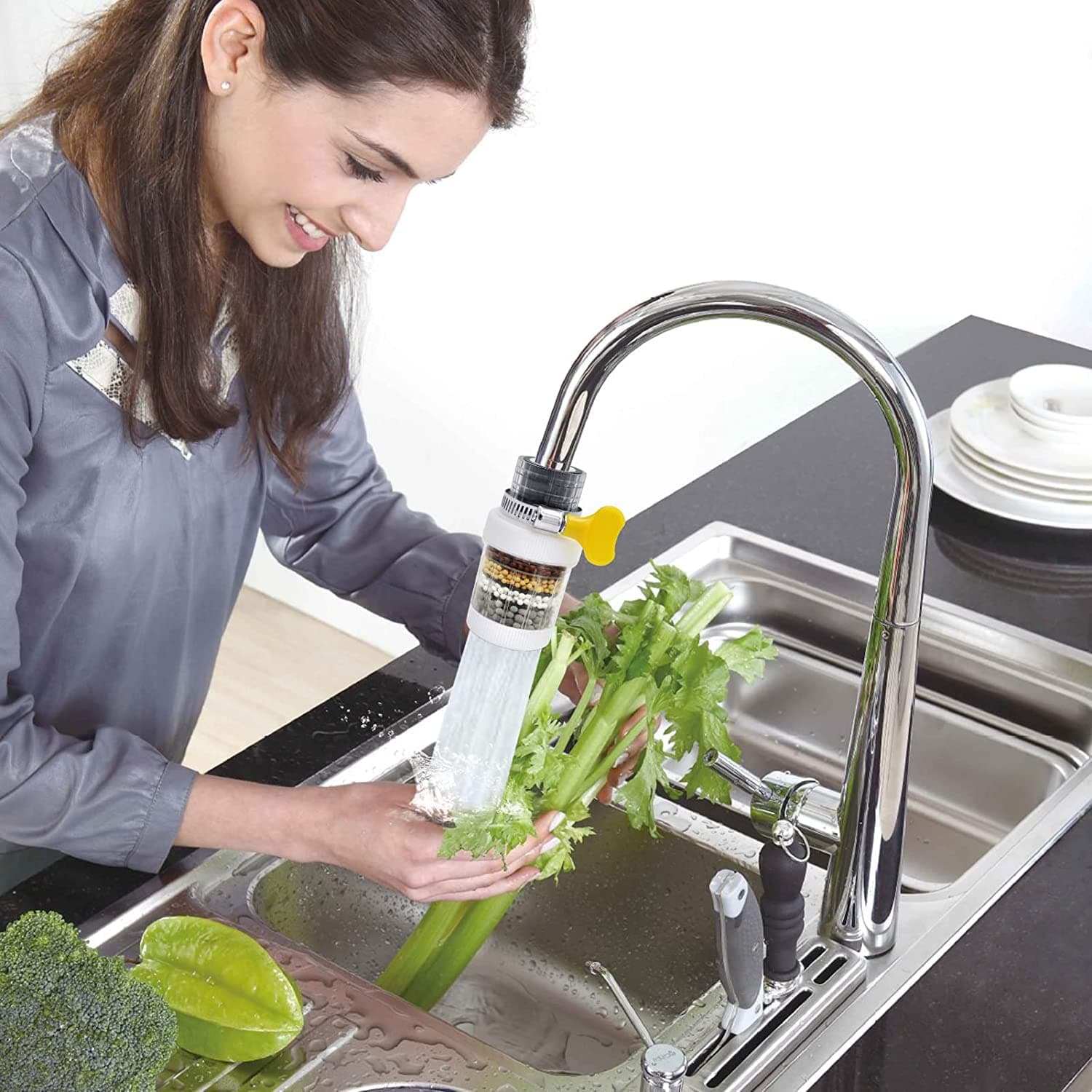 Kitchen Faucet Water Filter Tap Purifier - 4 Layer Activated Carbon for Clean Water thumbnail 3