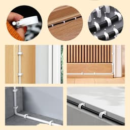 Wire Wall Clips, Plastic Cable Clips Round Wire Pins with Steel Nail (20 Pcs Set)