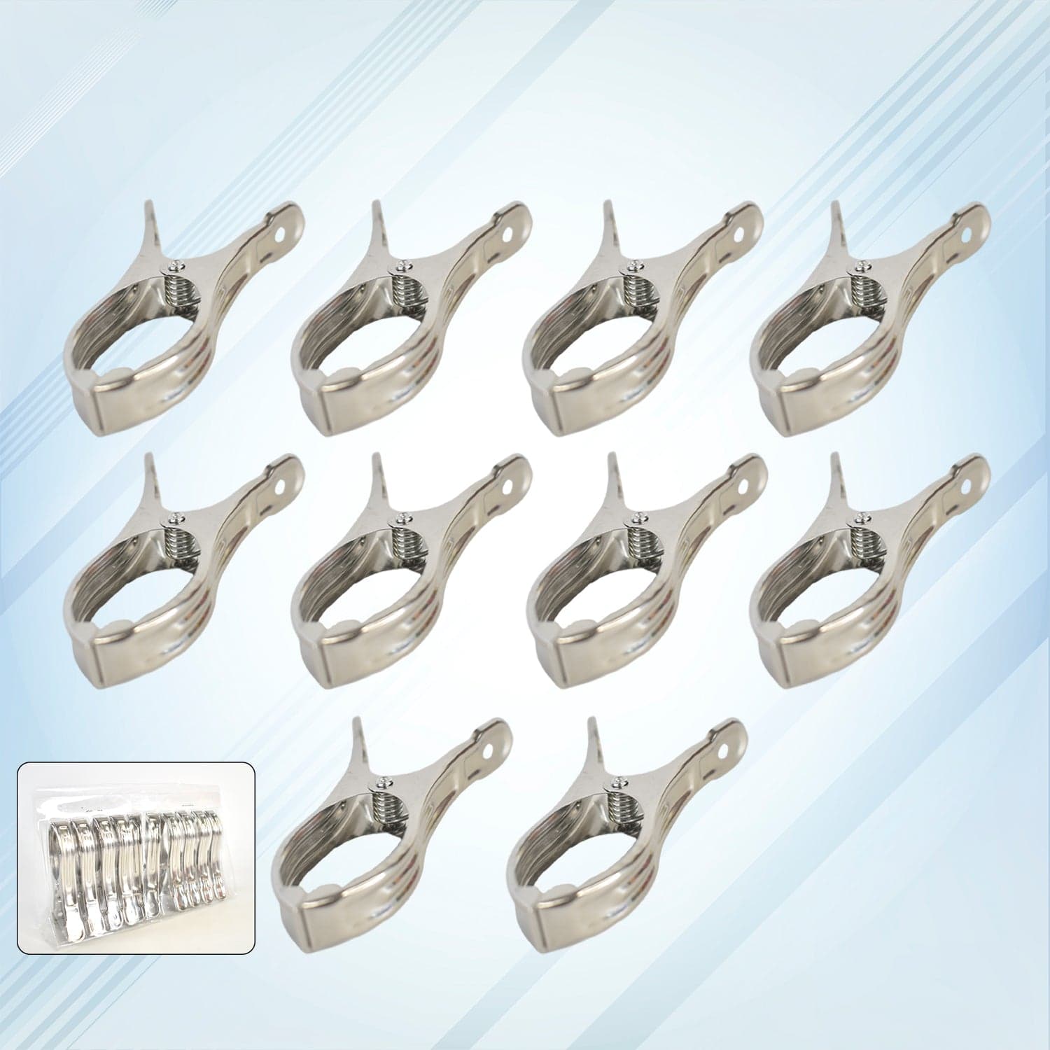 Stainless Steel Clothes pins Beach Towel Clips (10 Pcs Set) thumbnail 3