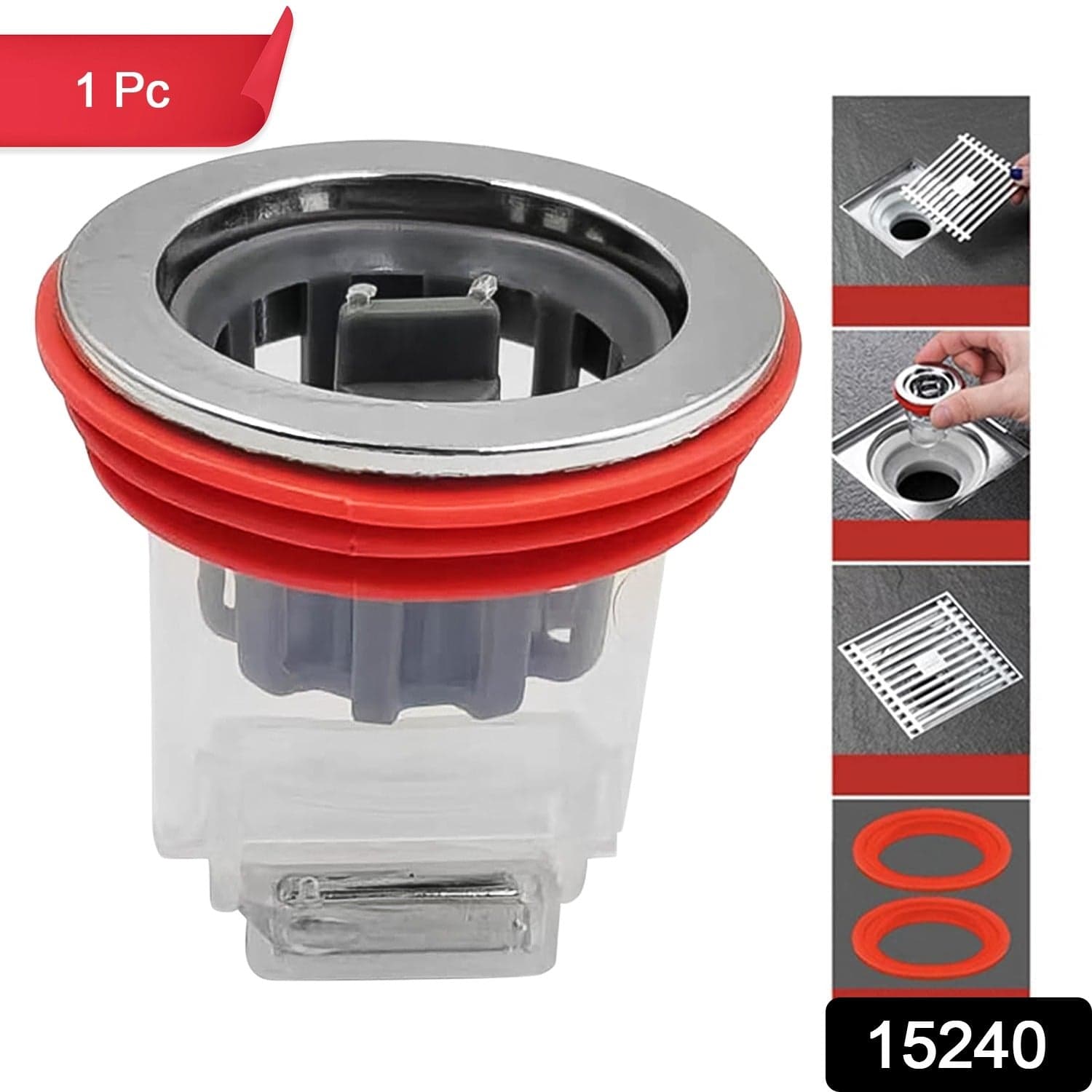 Plastic Odour Proof Floor Drain Sink Drain for Toilet Bathroom Kitchen (1 Pc) thumbnail 2