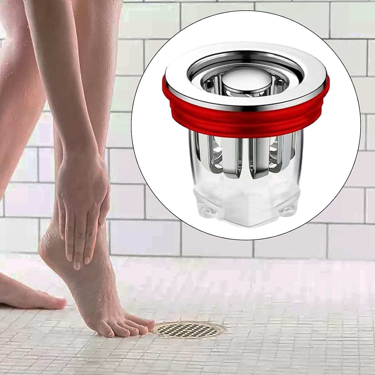 Plastic Odour Proof Floor Drain Sink Drain for Toilet Bathroom Kitchen (1 Pc) thumbnail 5