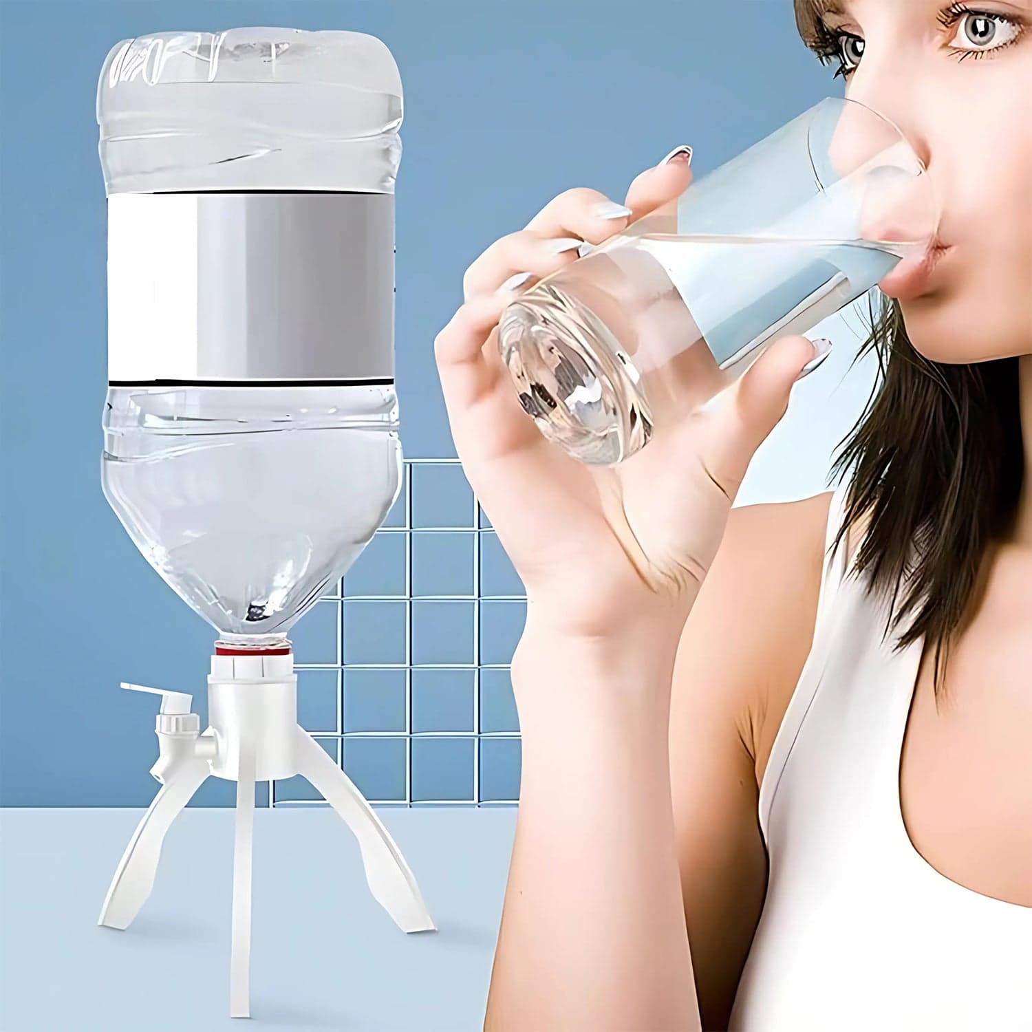 Universal Plastic Drinking Water Dispenser Stand Set thumbnail 6