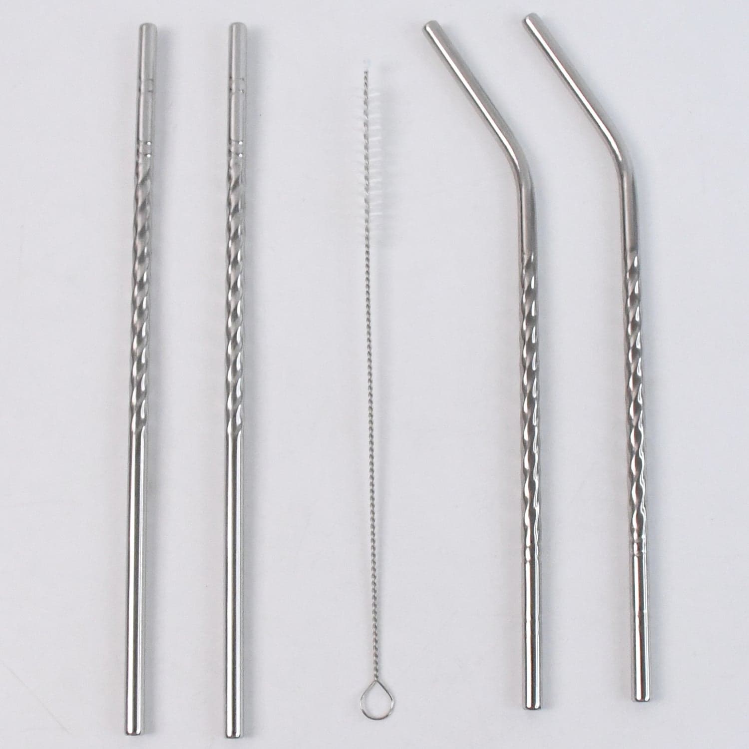 Reusable Stainless Steel Straws Set of 5 (2 Straight straws, 2 Bent straws, 1 Brush) thumbnail 5
