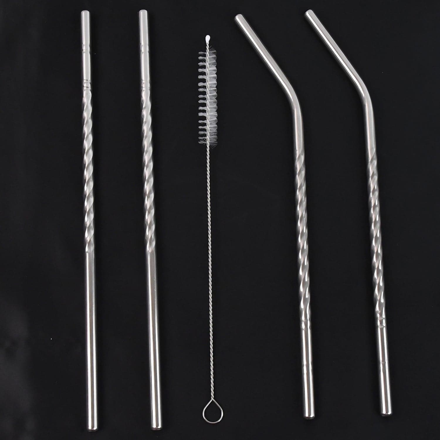 Reusable Stainless Steel Straws Set of 5 (2 Straight straws, 2 Bent straws, 1 Brush) thumbnail 6