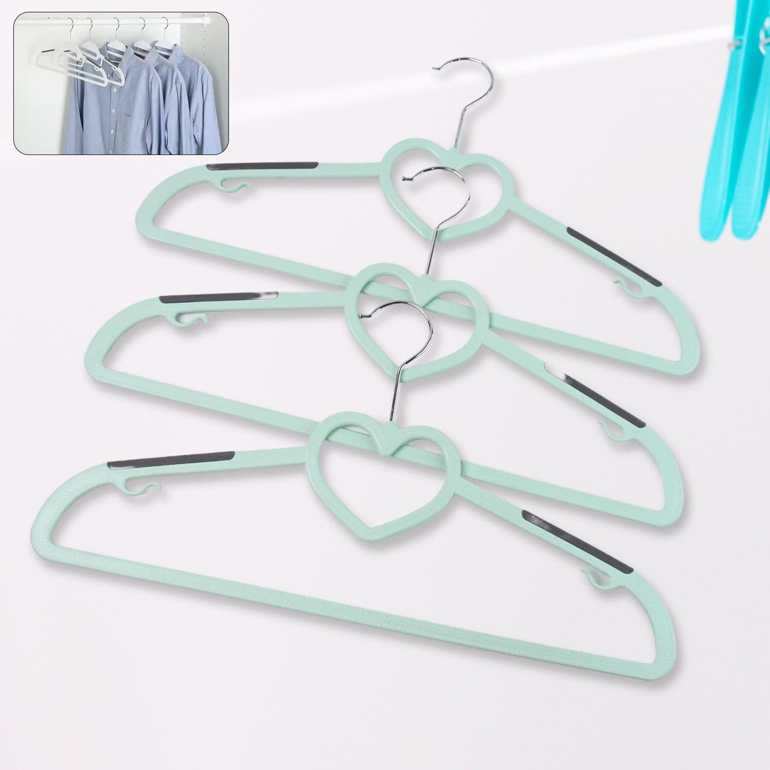 Plastic Clothes Hangers, Slim & Durable Space-Saving Hangers (3 Ps) thumbnail 1