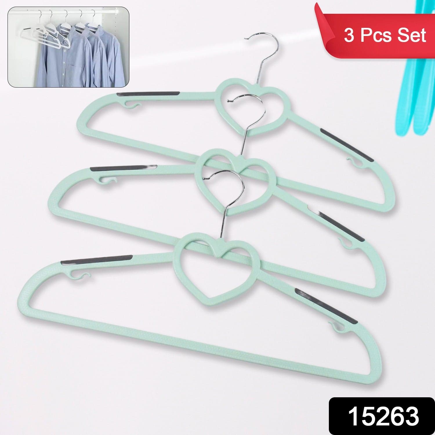 Plastic Clothes Hangers, Slim & Durable Space-Saving Hangers (3 Ps) thumbnail 2