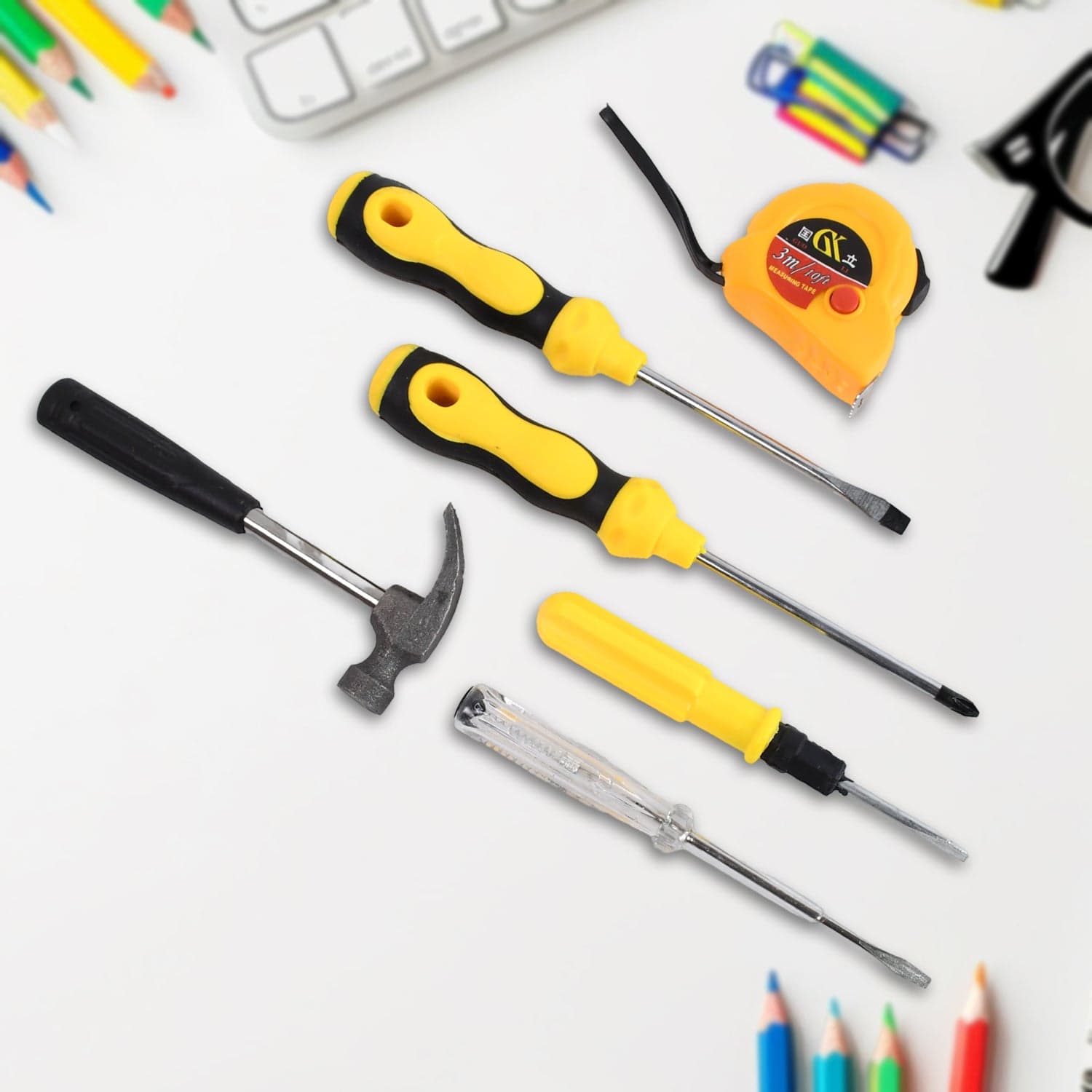 6 in 1 Hand Tool Kit Repair Home Screwdrivers Tool Kit with Tools Including Daily thumbnail 4