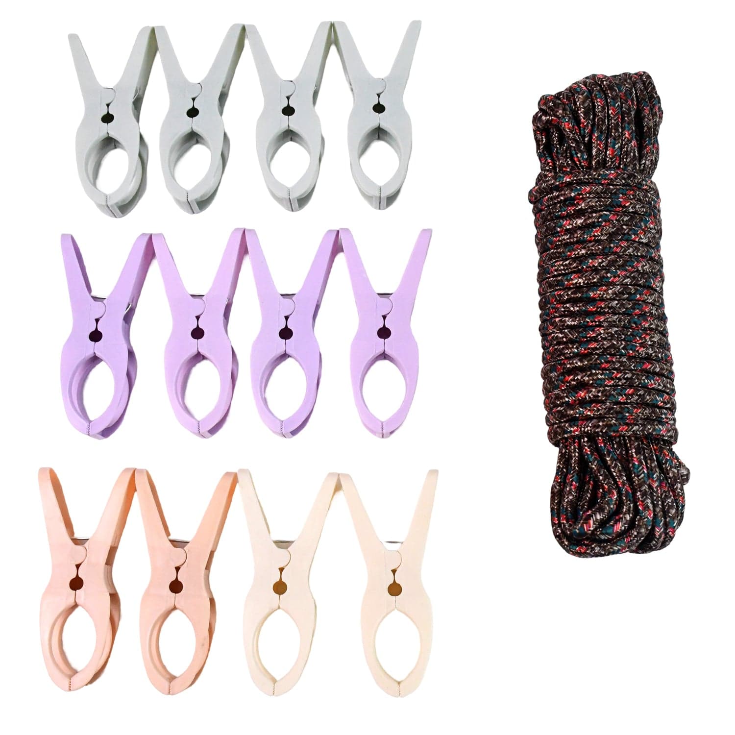 Cloth Drying Rope with Clips of Convenient and Durable Hanging Solution (12 Pc) thumbnail 5