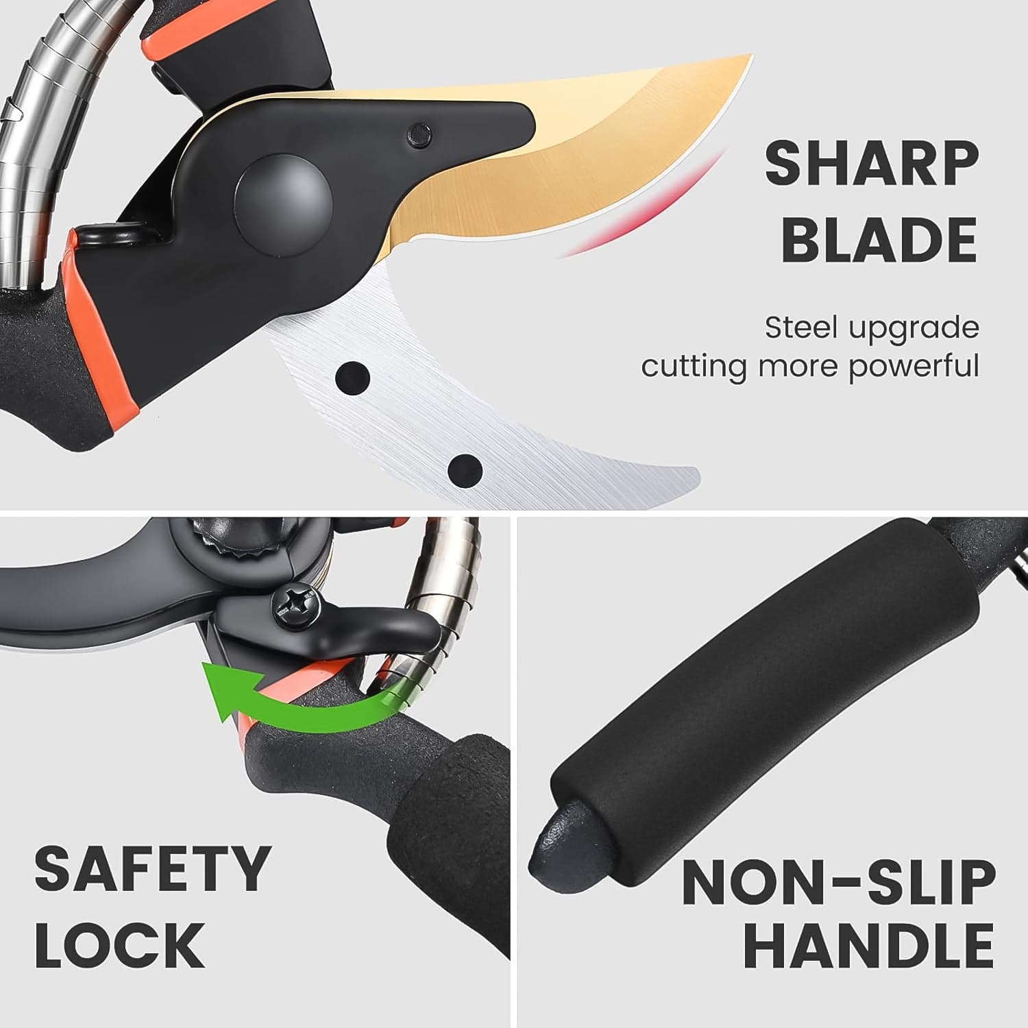Heavy Duty Garden Pruning Shears the Sharp Stainless Steel Blades for Precise Cutting thumbnail 5