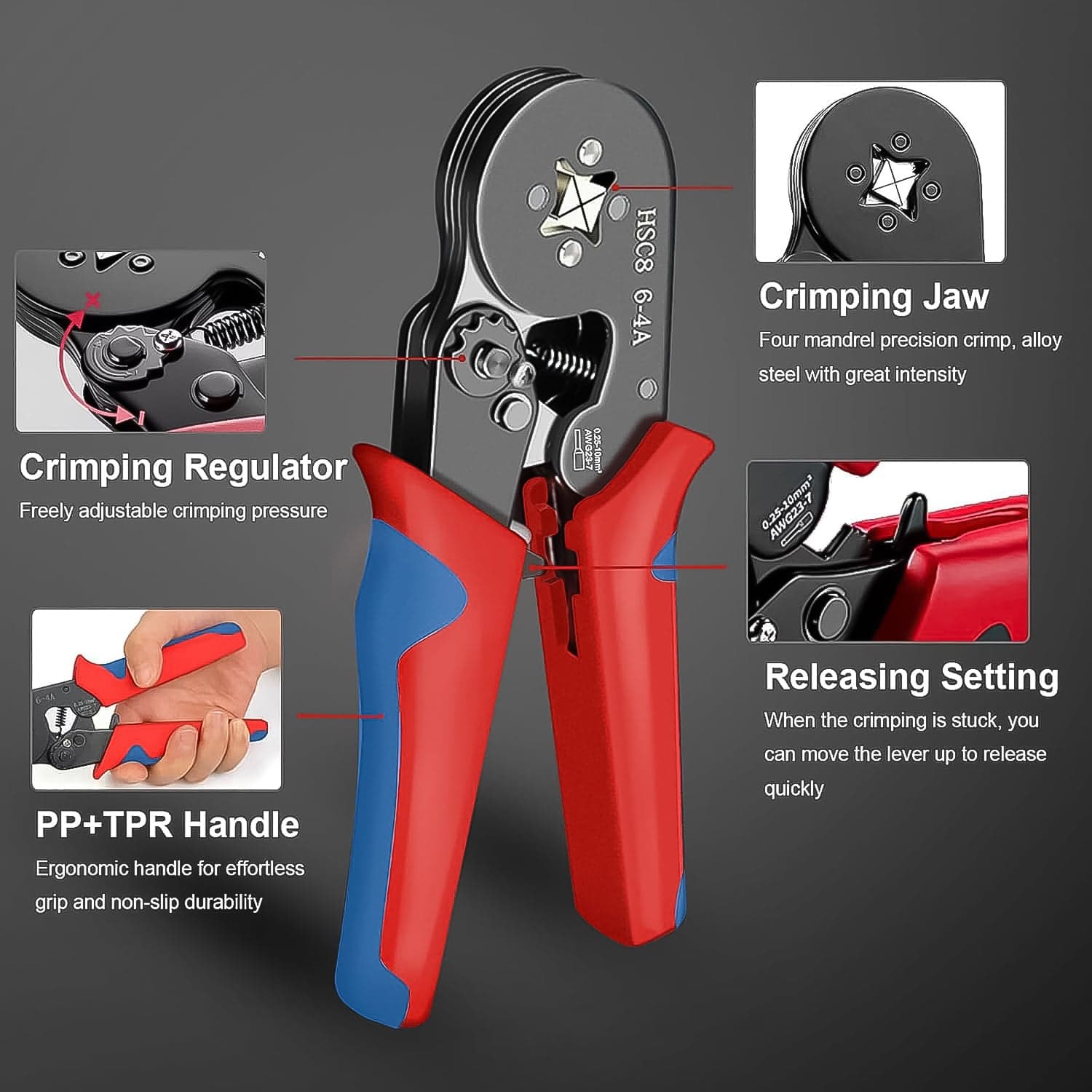 Wire Ferrule Kit with 1200PCS Wire End Ferrules & Crimper Plier thumbnail 4