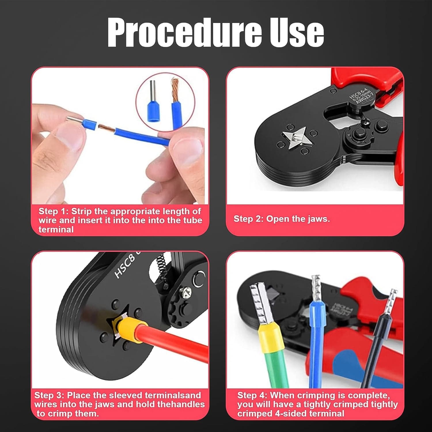 Wire Ferrule Kit with 1200PCS Wire End Ferrules & Crimper Plier thumbnail 6