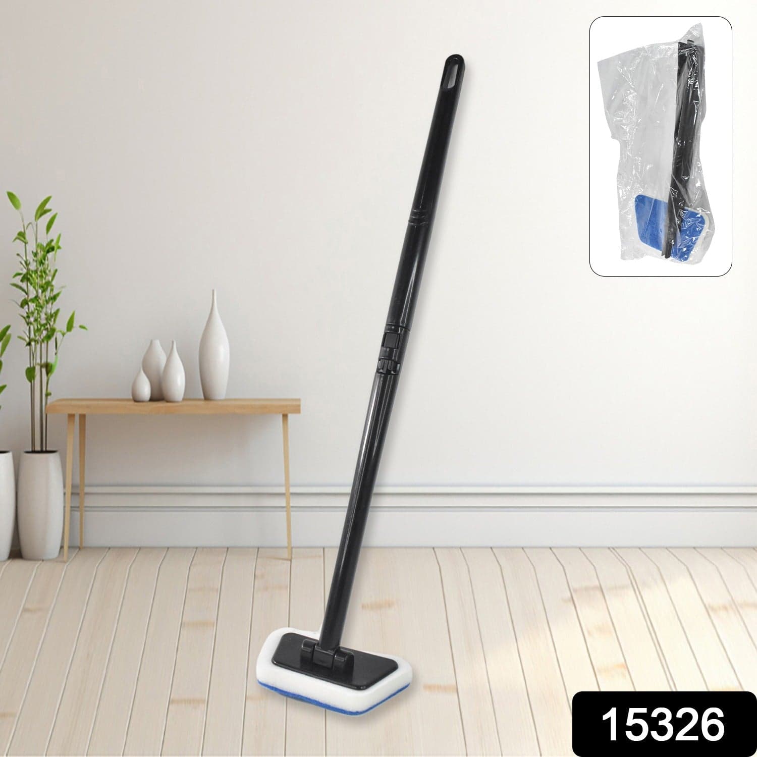 Bathroom Cleaning Brush with Long Handle, Tiles Scrubber Brush thumbnail 2