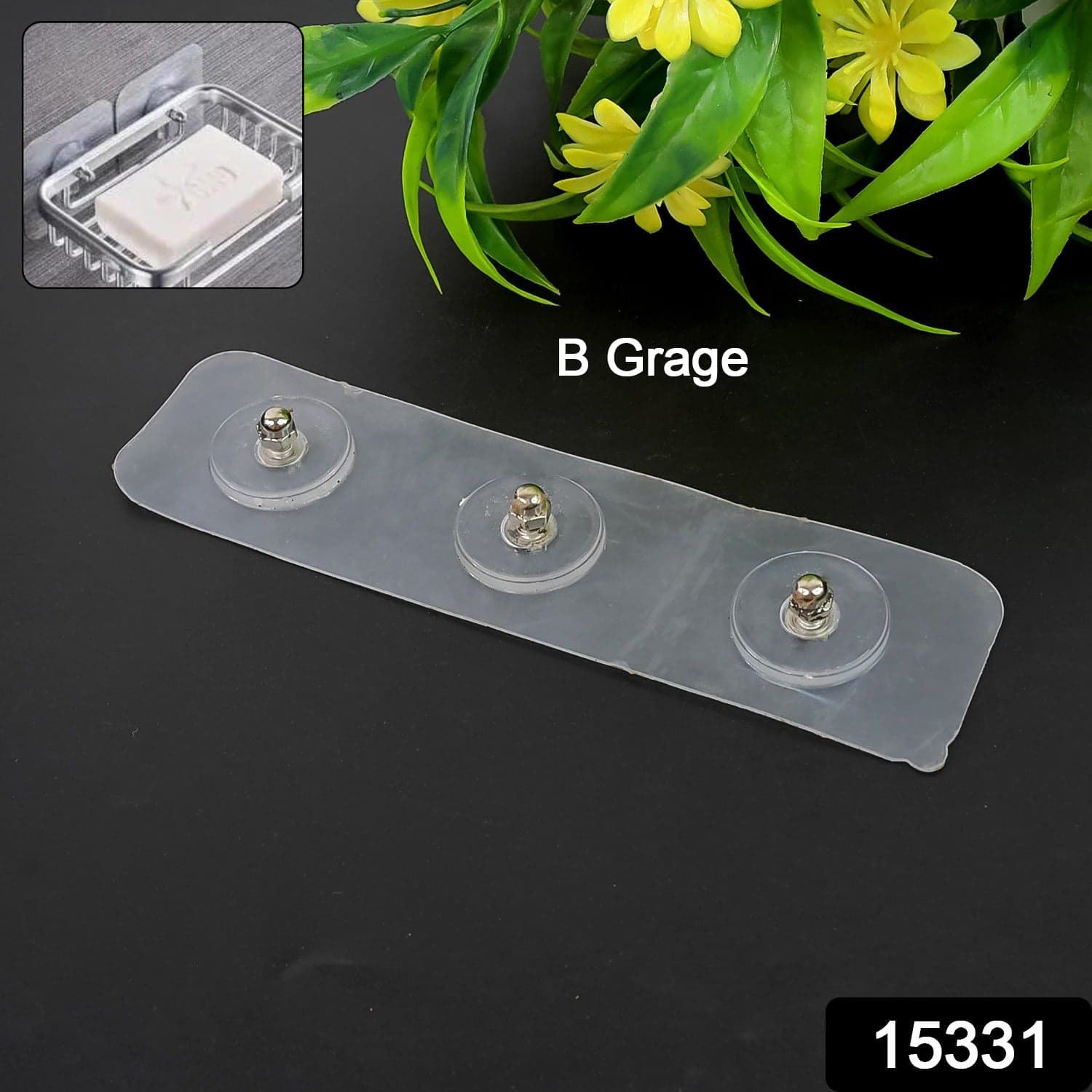 Adhesive Nails Wall Hooks (Screw Sticker / 3 Hook / 1 Pc / B Grade) thumbnail 2
