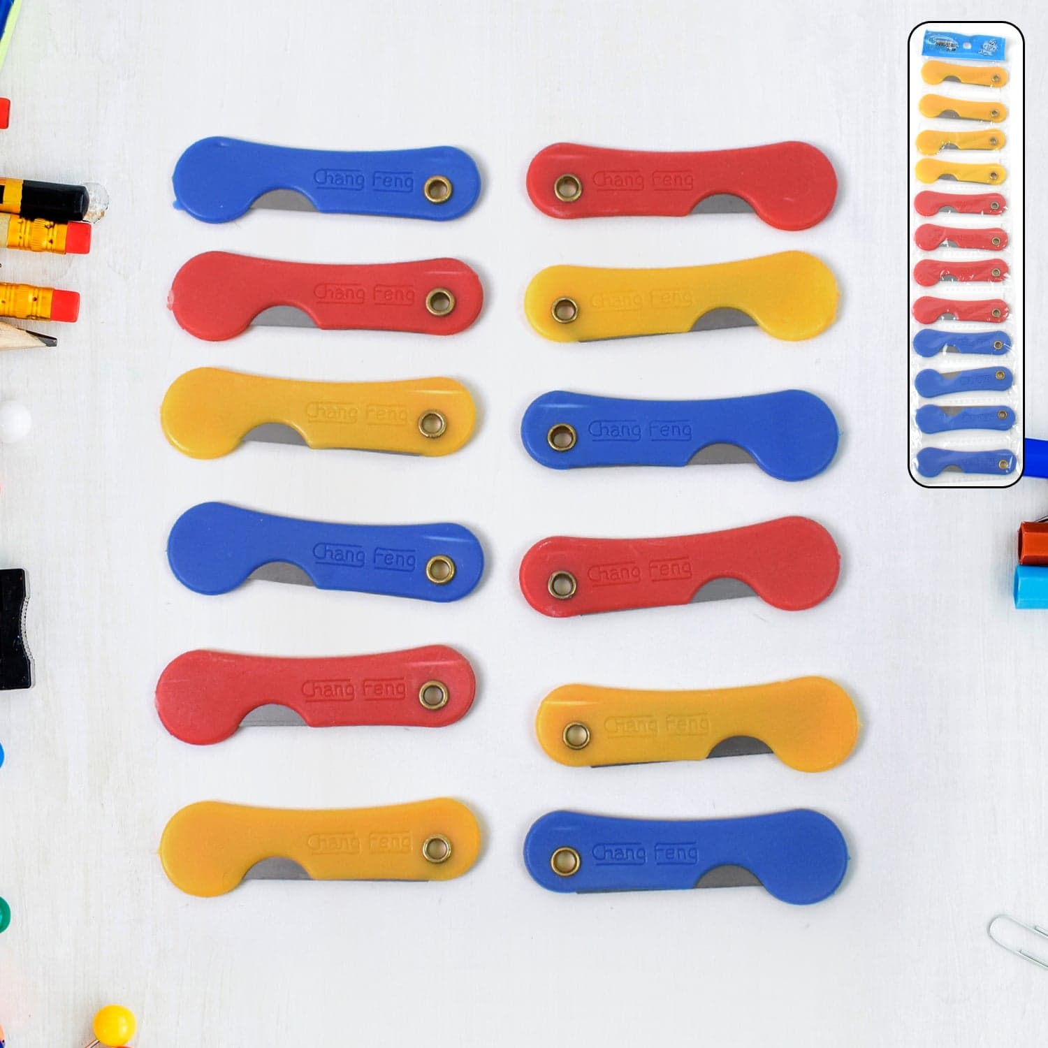 Multicolour Mini Paper Cutter Knife Pencil Knife (Pack of 12) thumbnail 1