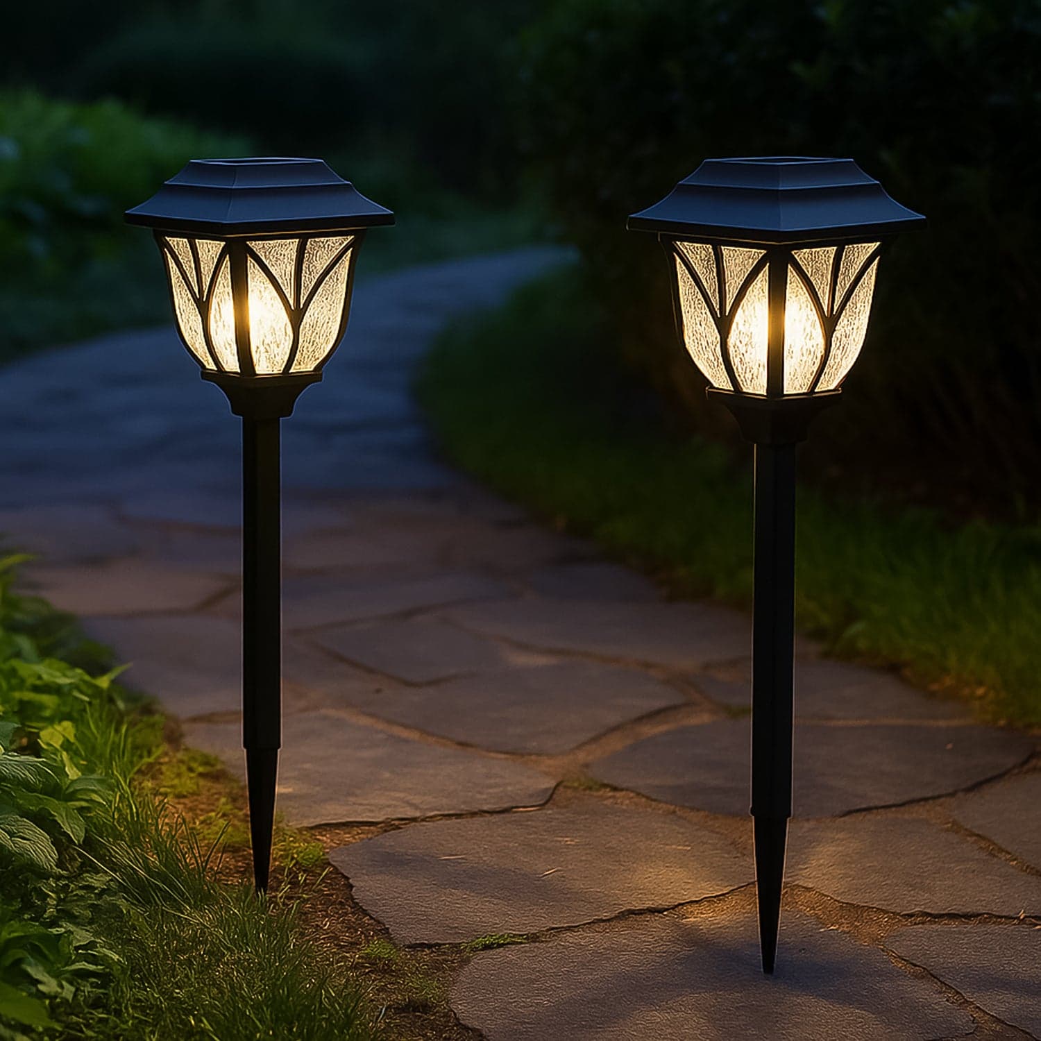 Solar Pathway Lights Outdoor Garden Lights (2 Pcs Set) thumbnail 1