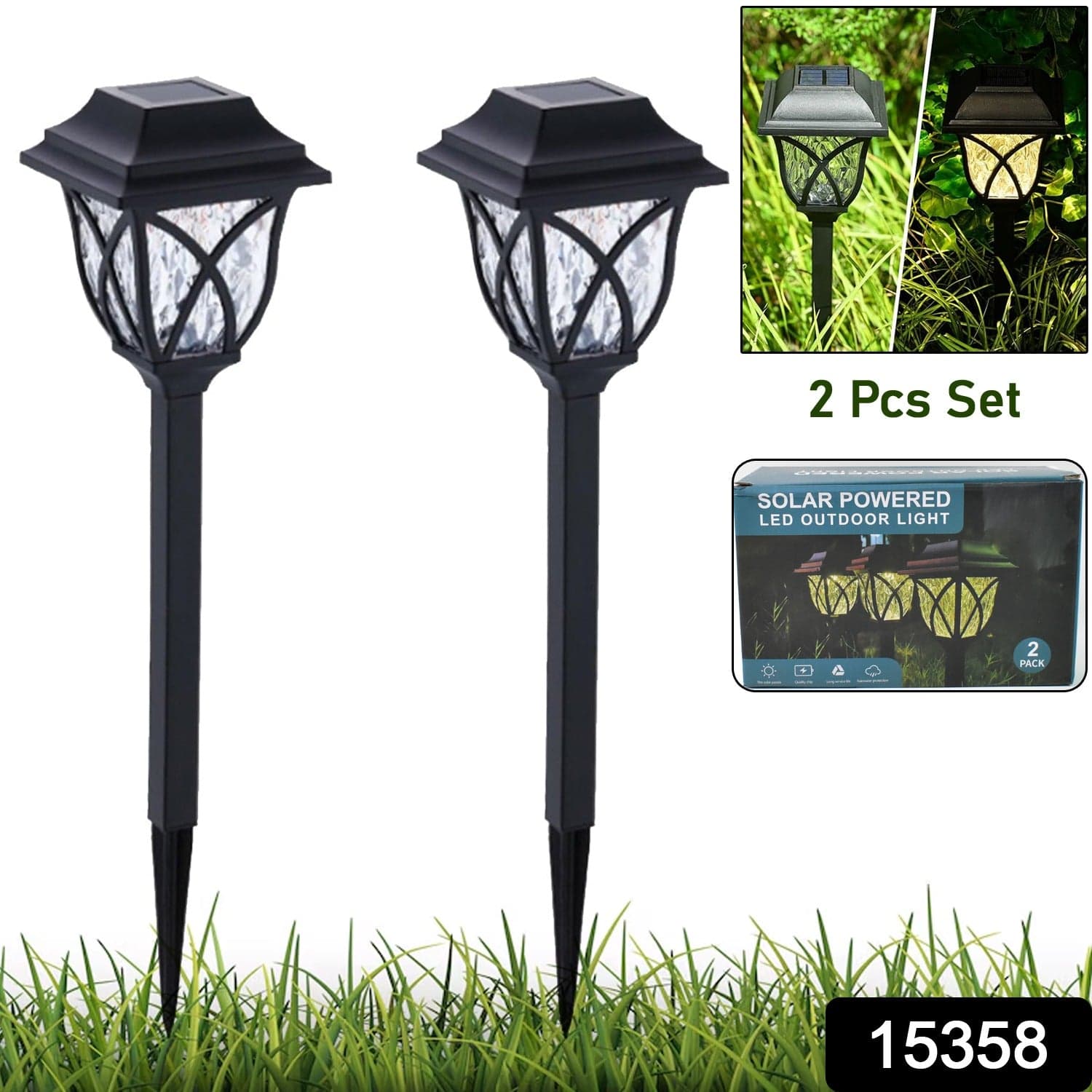 Solar Pathway Lights Outdoor Garden Lights (2 Pcs Set) thumbnail 2