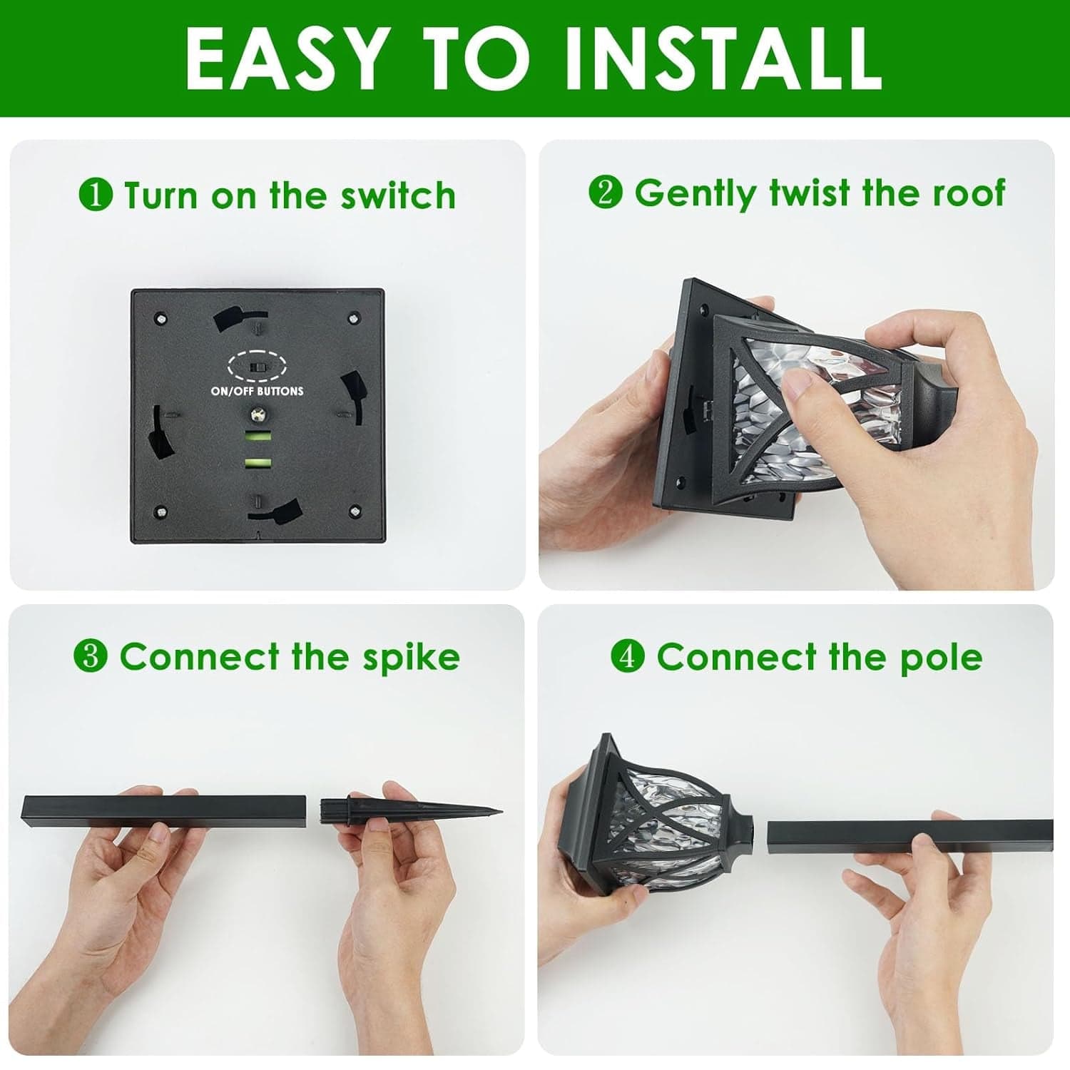 Solar Pathway Lights Outdoor Garden Lights (2 Pcs Set) thumbnail 7