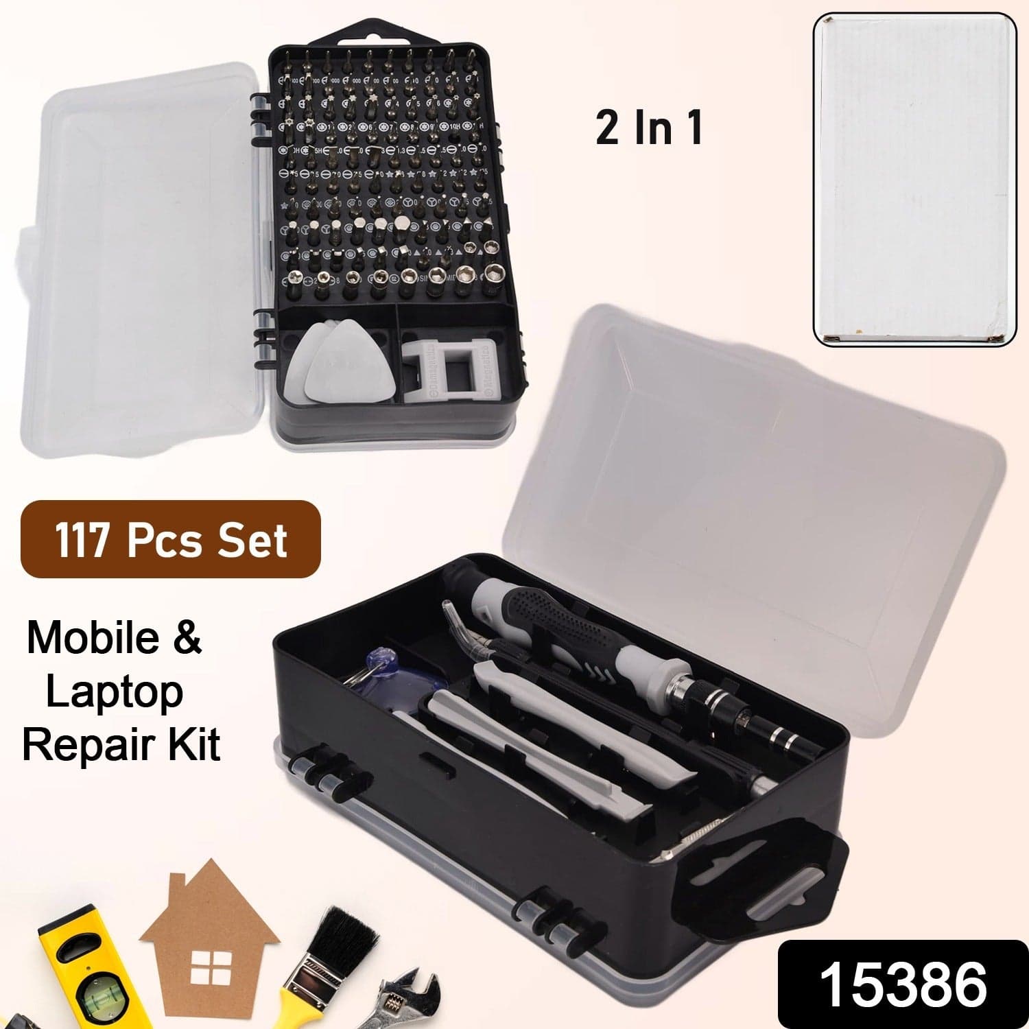 Screwdriver Electronic Laptop, Mobile Repair Tool Kit (117 Pcs Set) thumbnail 2