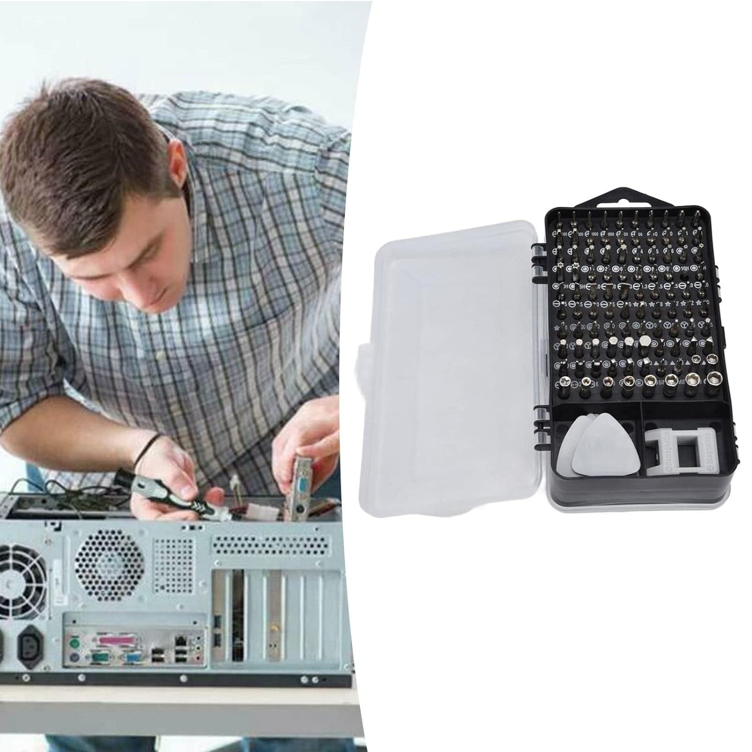 Screwdriver Electronic Laptop, Mobile Repair Tool Kit (117 Pcs Set) thumbnail 7