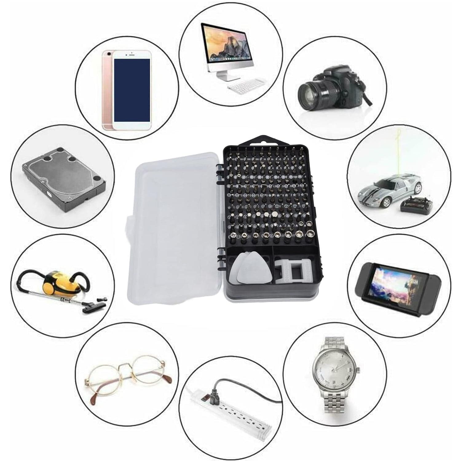 Screwdriver Electronic Laptop, Mobile Repair Tool Kit (117 Pcs Set) thumbnail 9