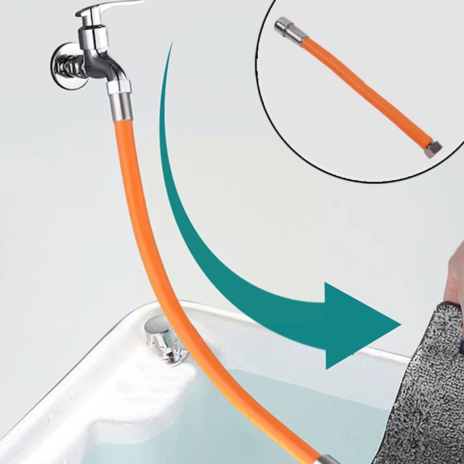 Flexible Faucet Extender Sprayer (27 Cm / Mix Design / 1 Pc) thumbnail 4