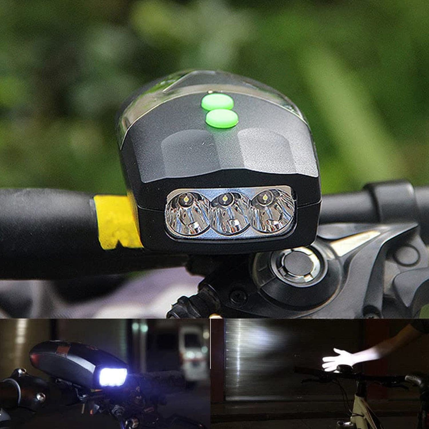 Bicycle 3 LED White Headlight Lamp (1 Pc / Battery not included) thumbnail 1