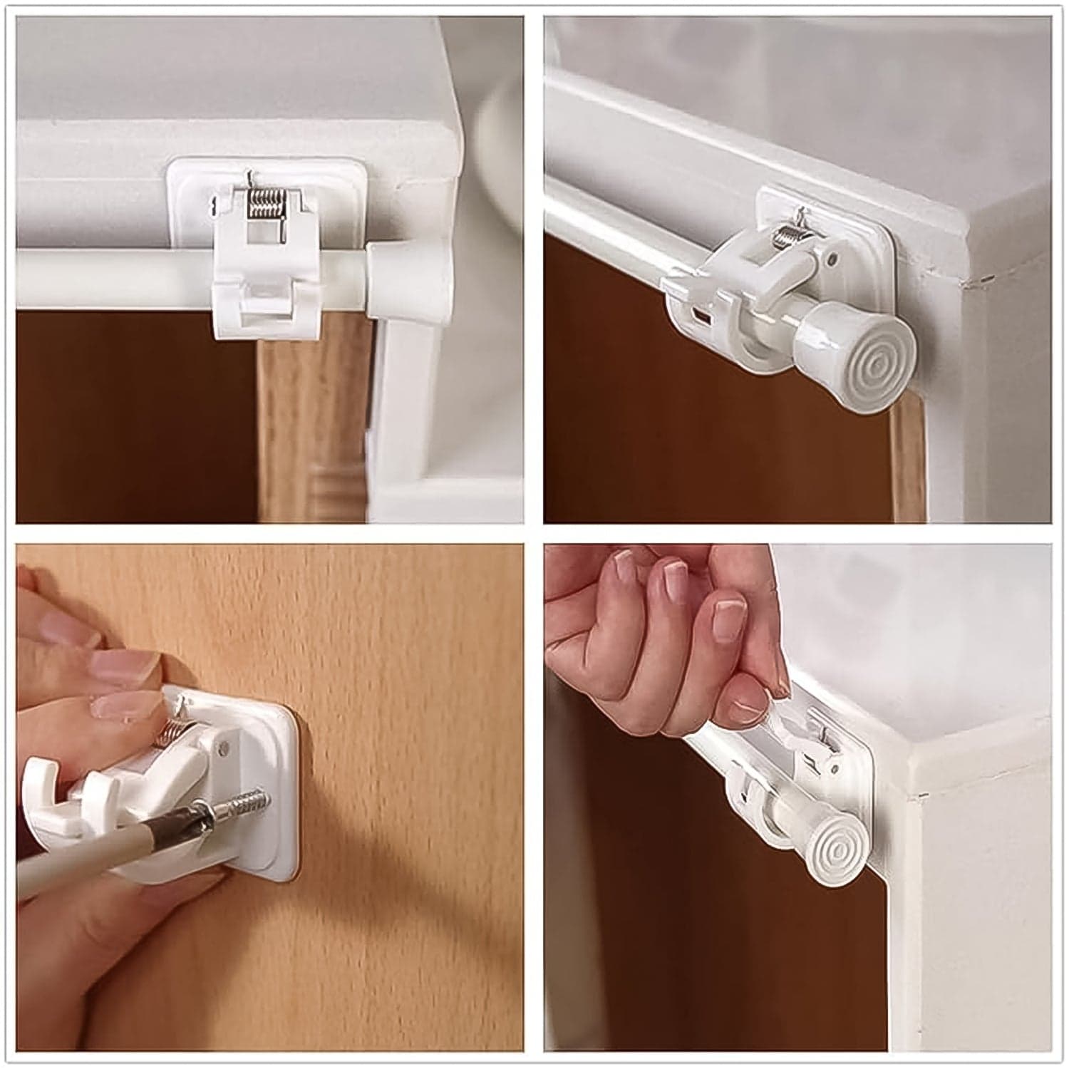 Curtain Rod Holder, Self Adhesive Hooks (2 Pcs Set) thumbnail 4