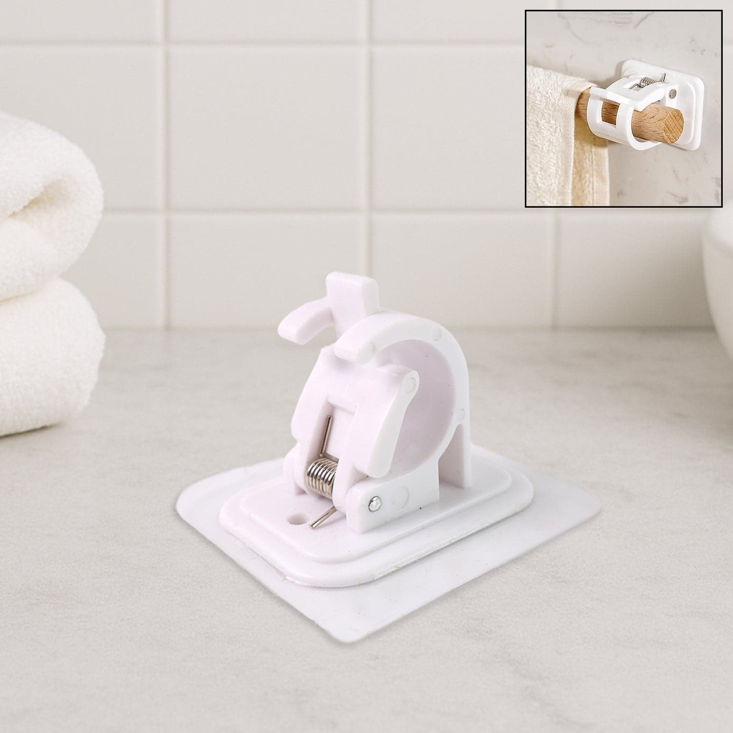 Curtain Rod Holder, Self Adhesive Hooks (2 Pcs Set) thumbnail 8