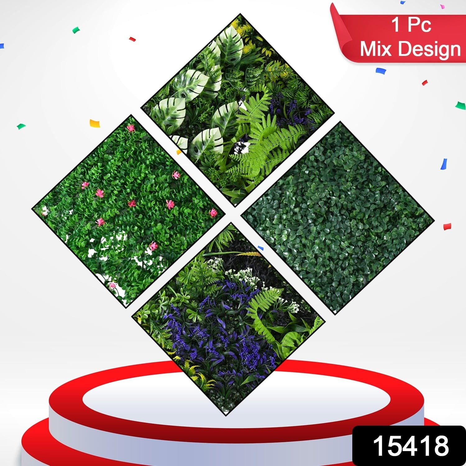 Artificial Plants Wall Topiary Wall Greenery Mat Wall Backdrop Decor (1 Pc Mix Design) thumbnail 2